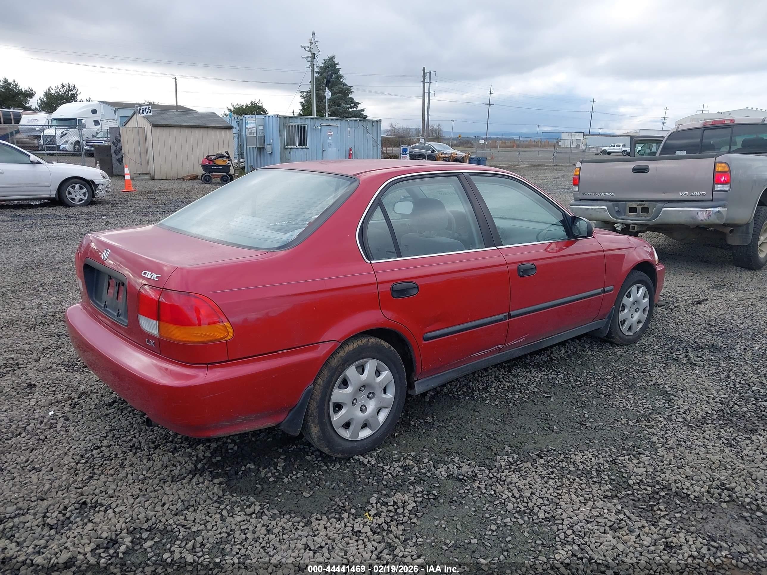 1998 Honda Civic Lx Red vin: 1HGEJ6673WL002814