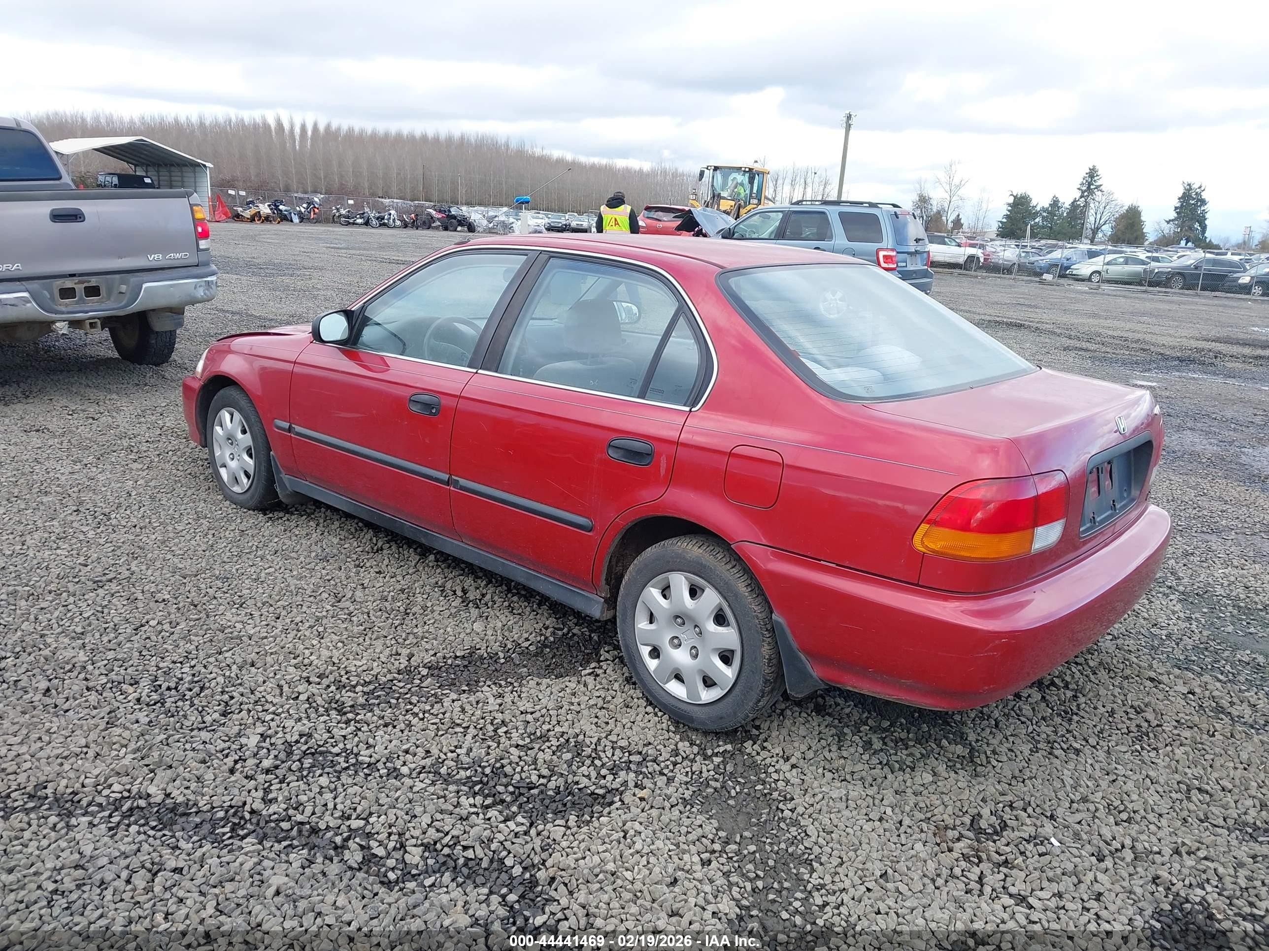 1998 Honda Civic Lx Red vin: 1HGEJ6673WL002814