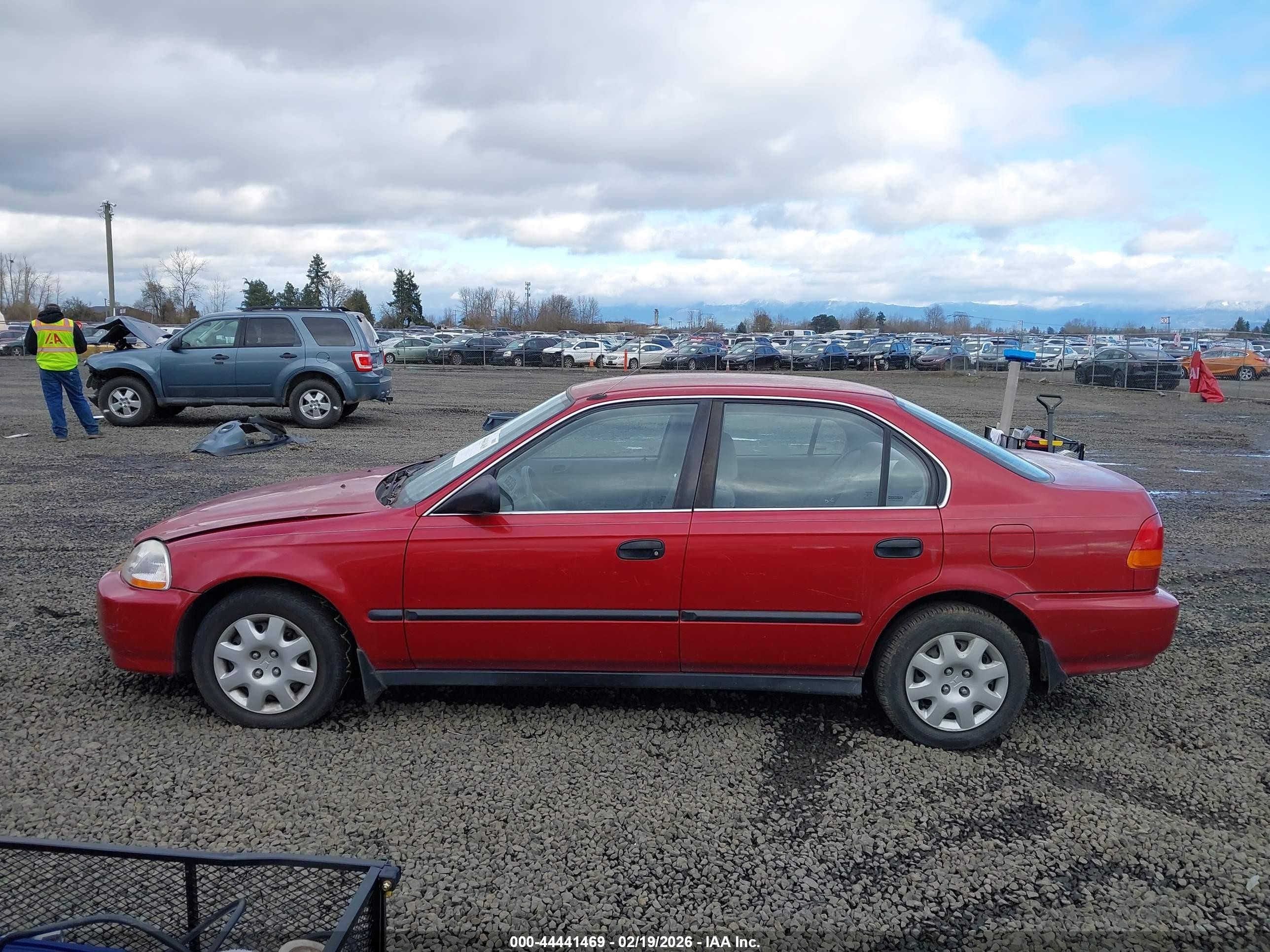 1998 Honda Civic Lx Red vin: 1HGEJ6673WL002814