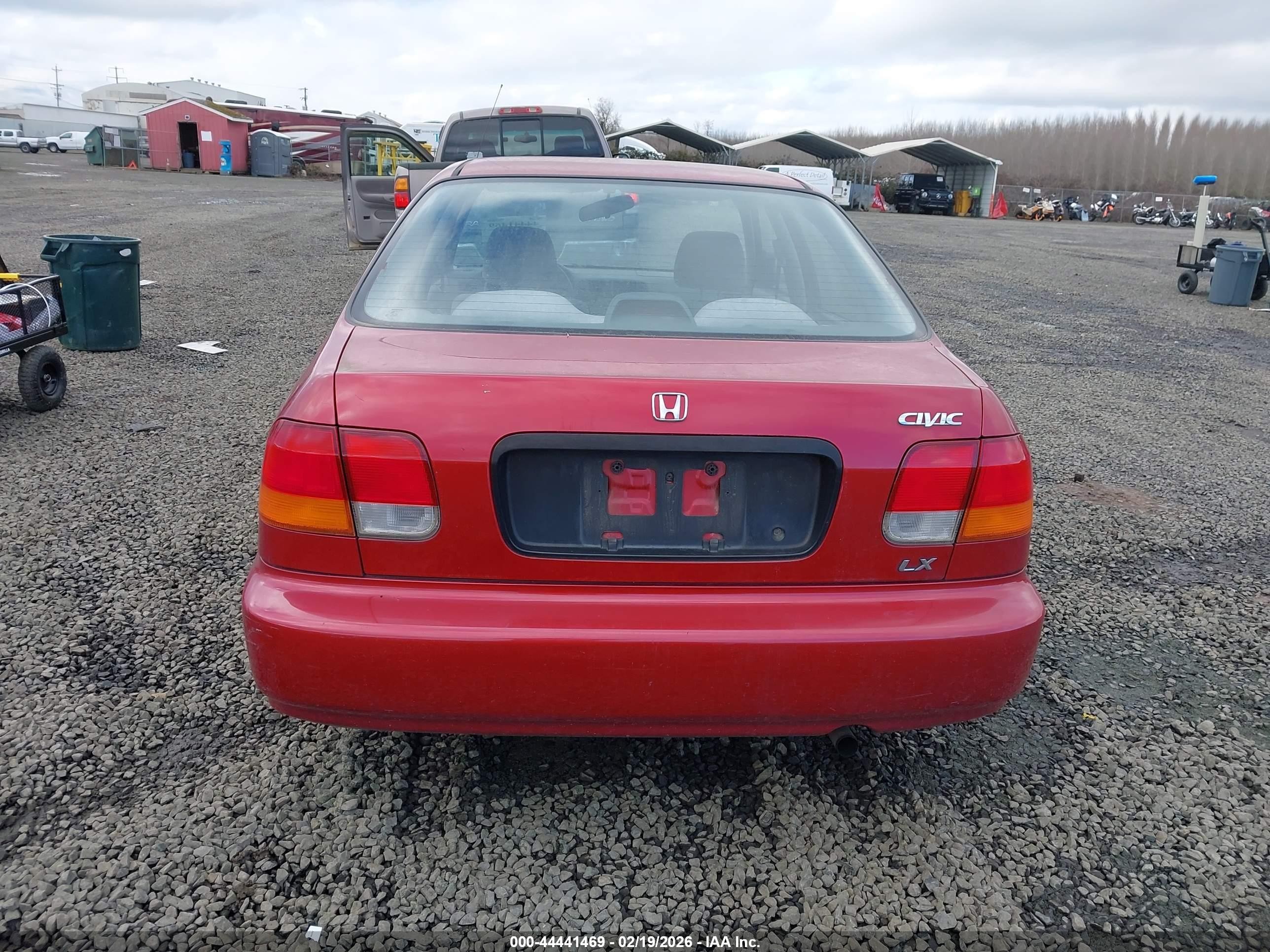 1998 Honda Civic Lx Red vin: 1HGEJ6673WL002814