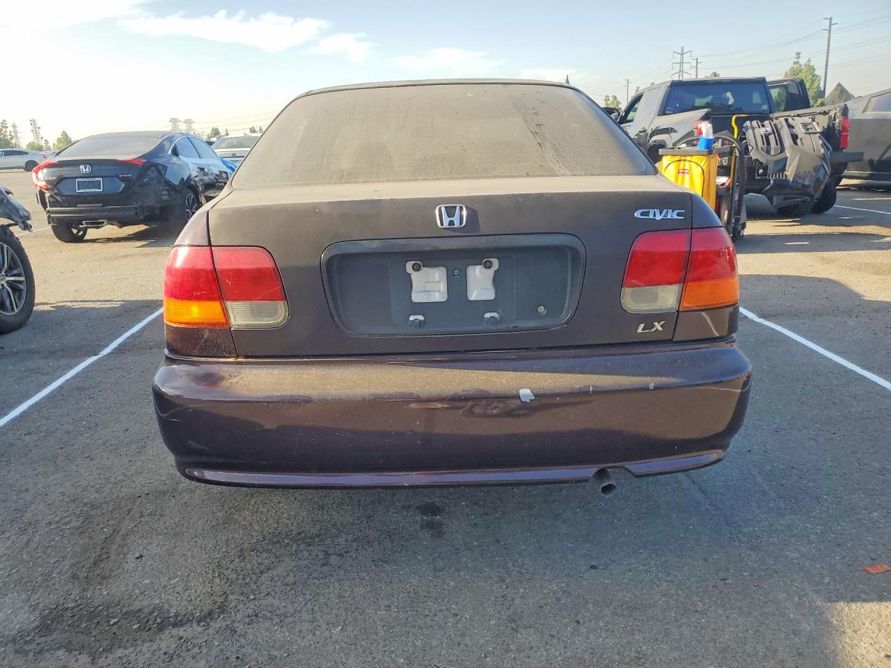 2000 Honda Civic Lx Burgundy vin: 1HGEJ6673YL052406