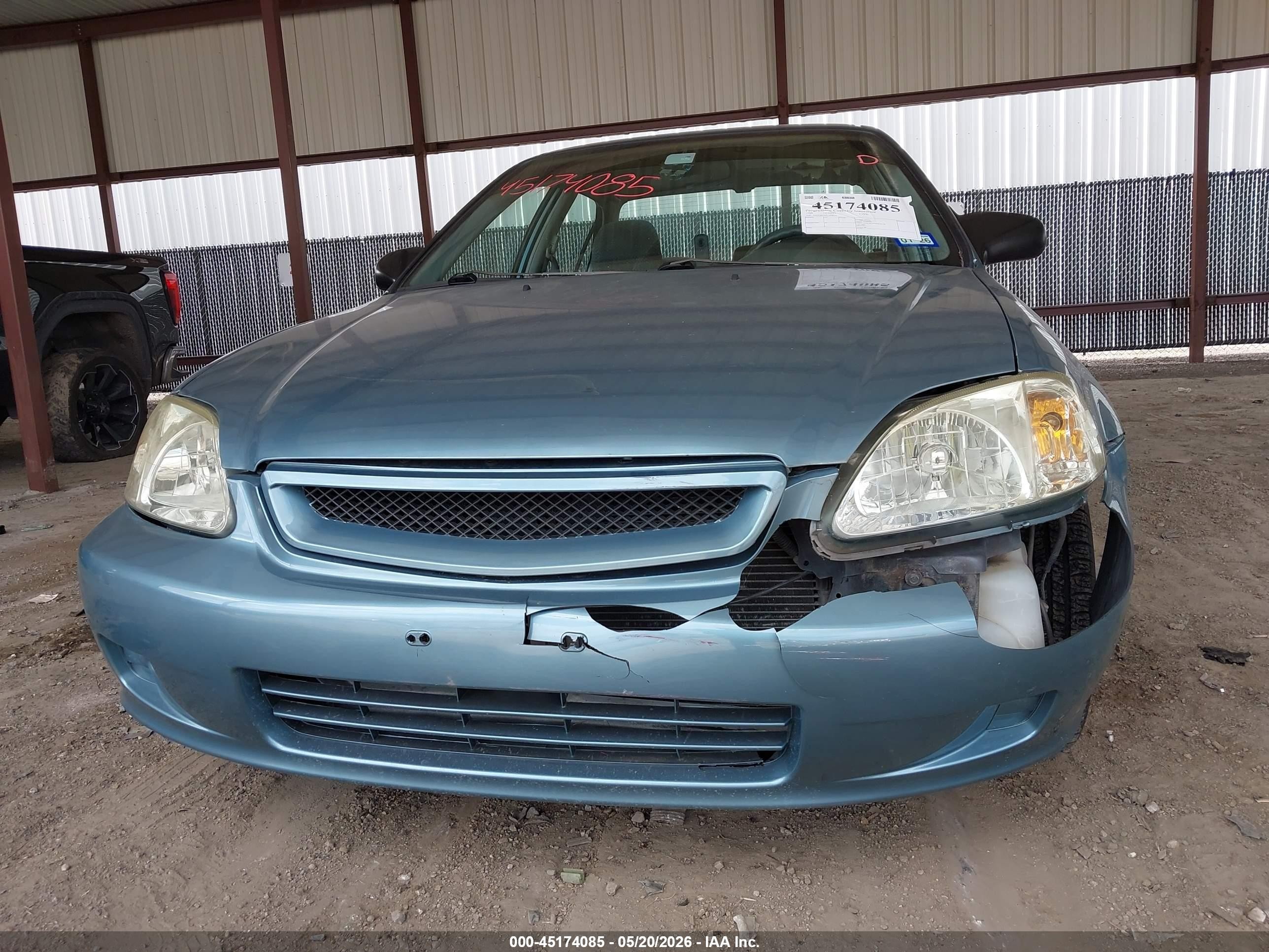 1999 Honda Civic Lx Blue vin: 1HGEJ6674XL050016