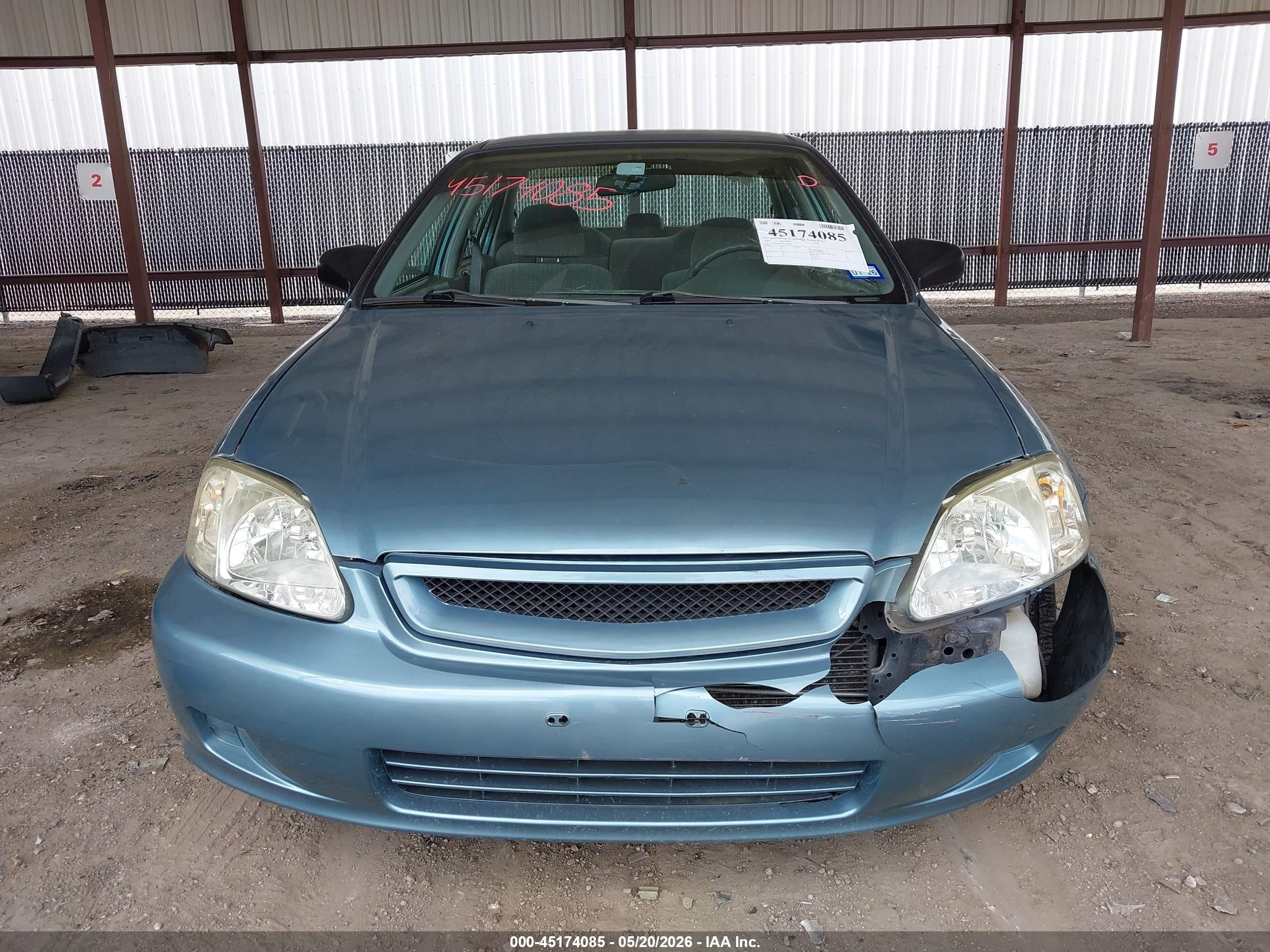 1999 Honda Civic Lx Blue vin: 1HGEJ6674XL050016
