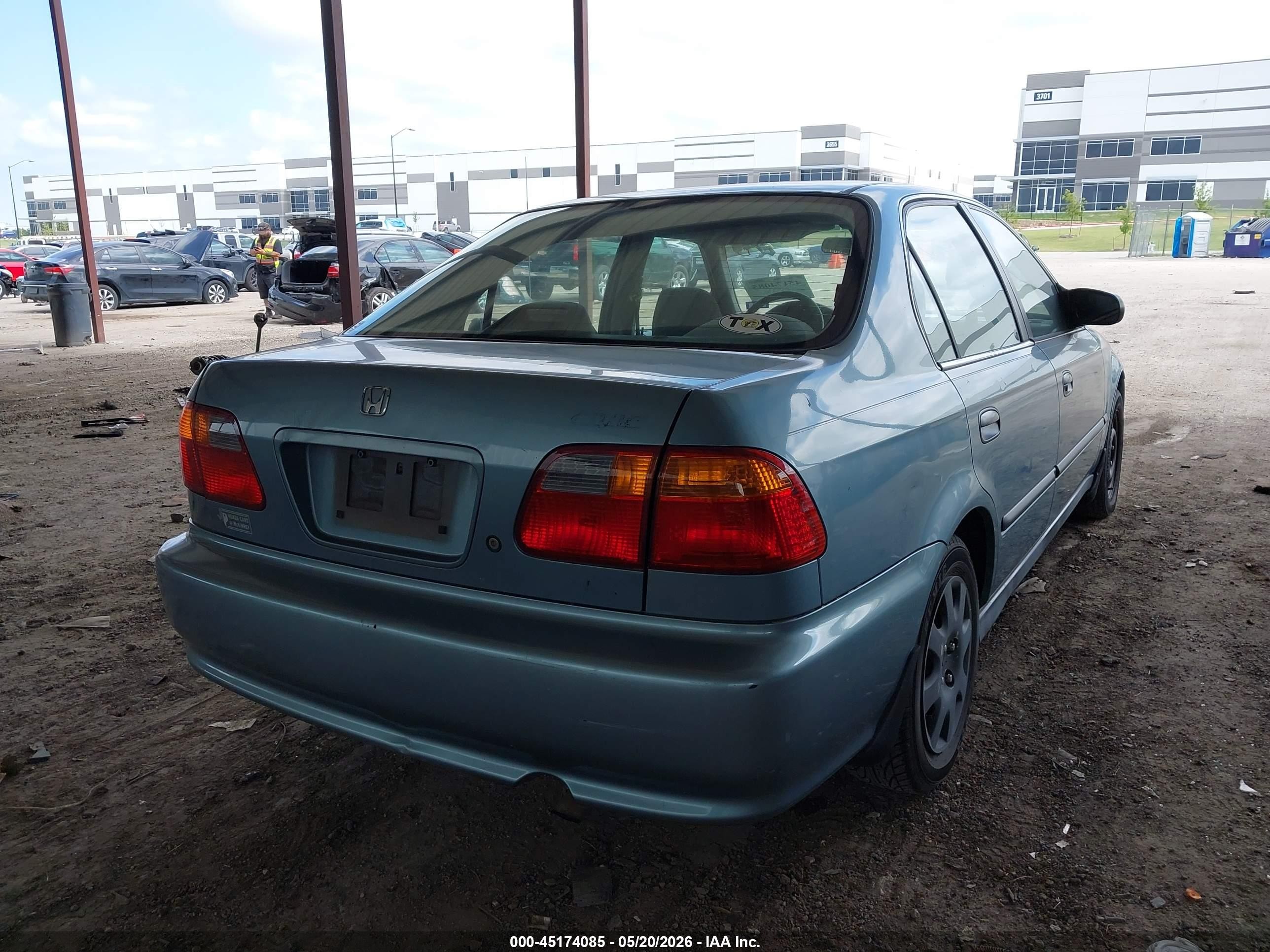 1999 Honda Civic Lx Blue vin: 1HGEJ6674XL050016