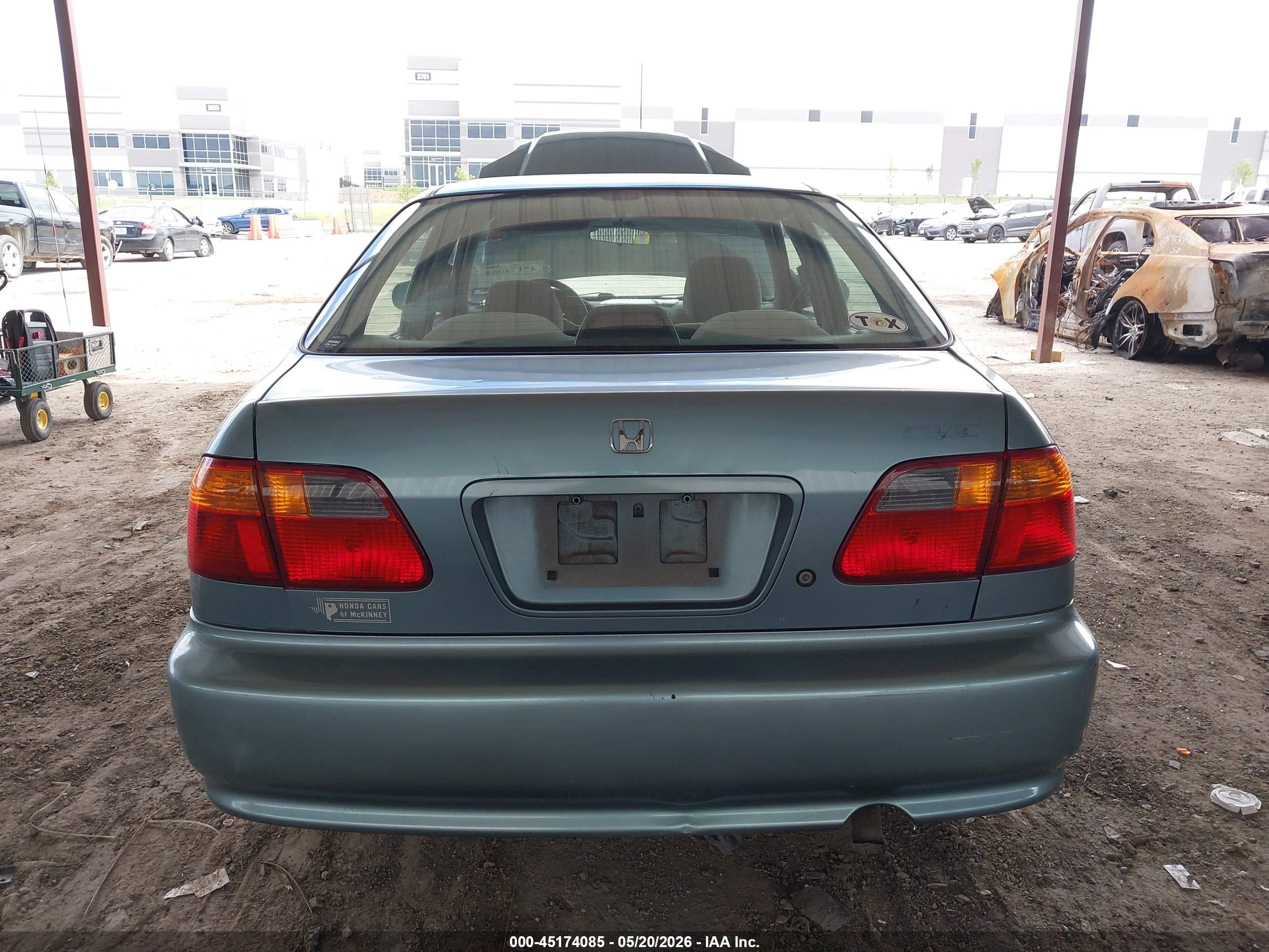 1999 Honda Civic Lx Blue vin: 1HGEJ6674XL050016