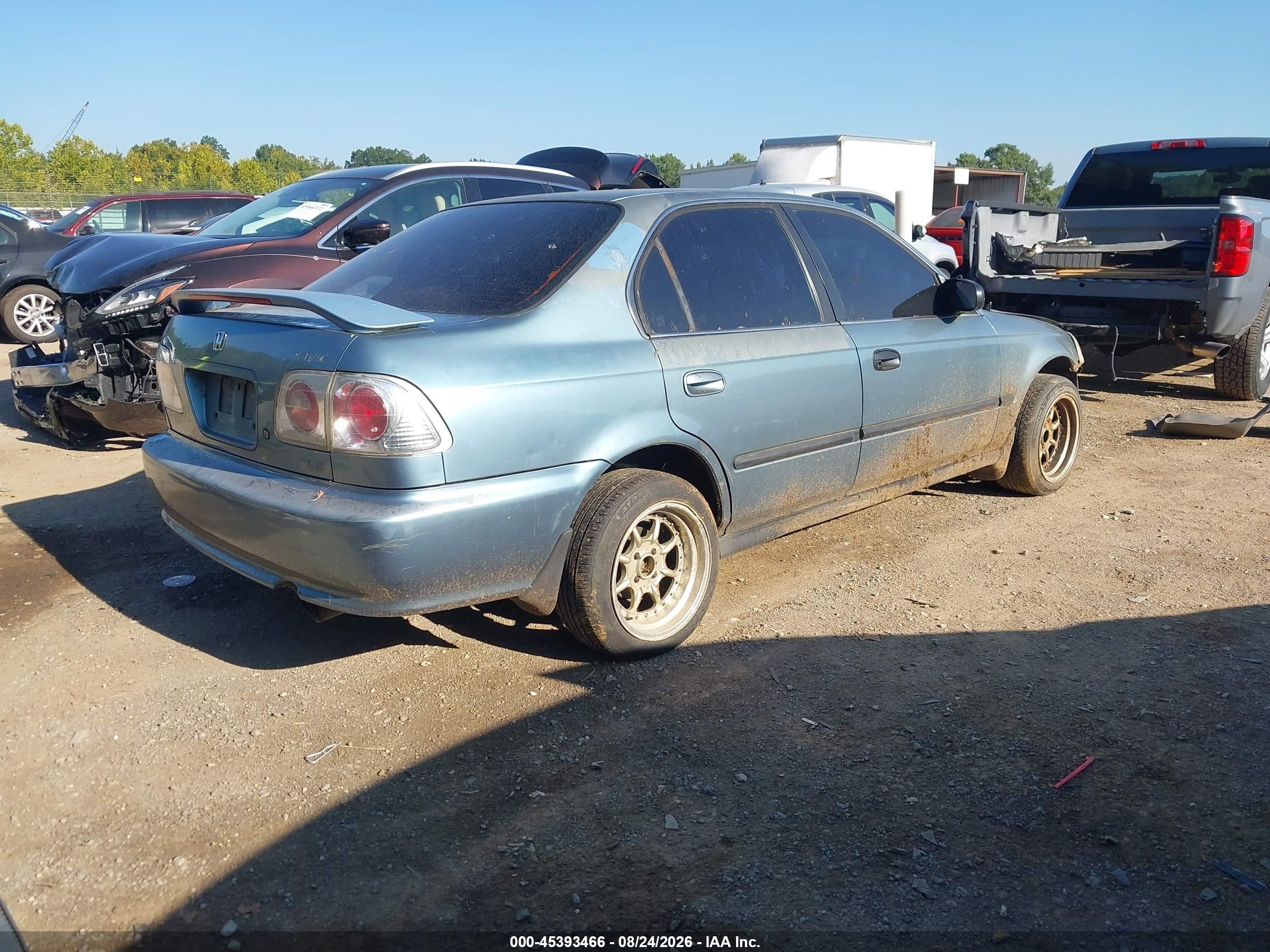 1999 Honda Civic Lx Blue vin: 1HGEJ6675XL000998