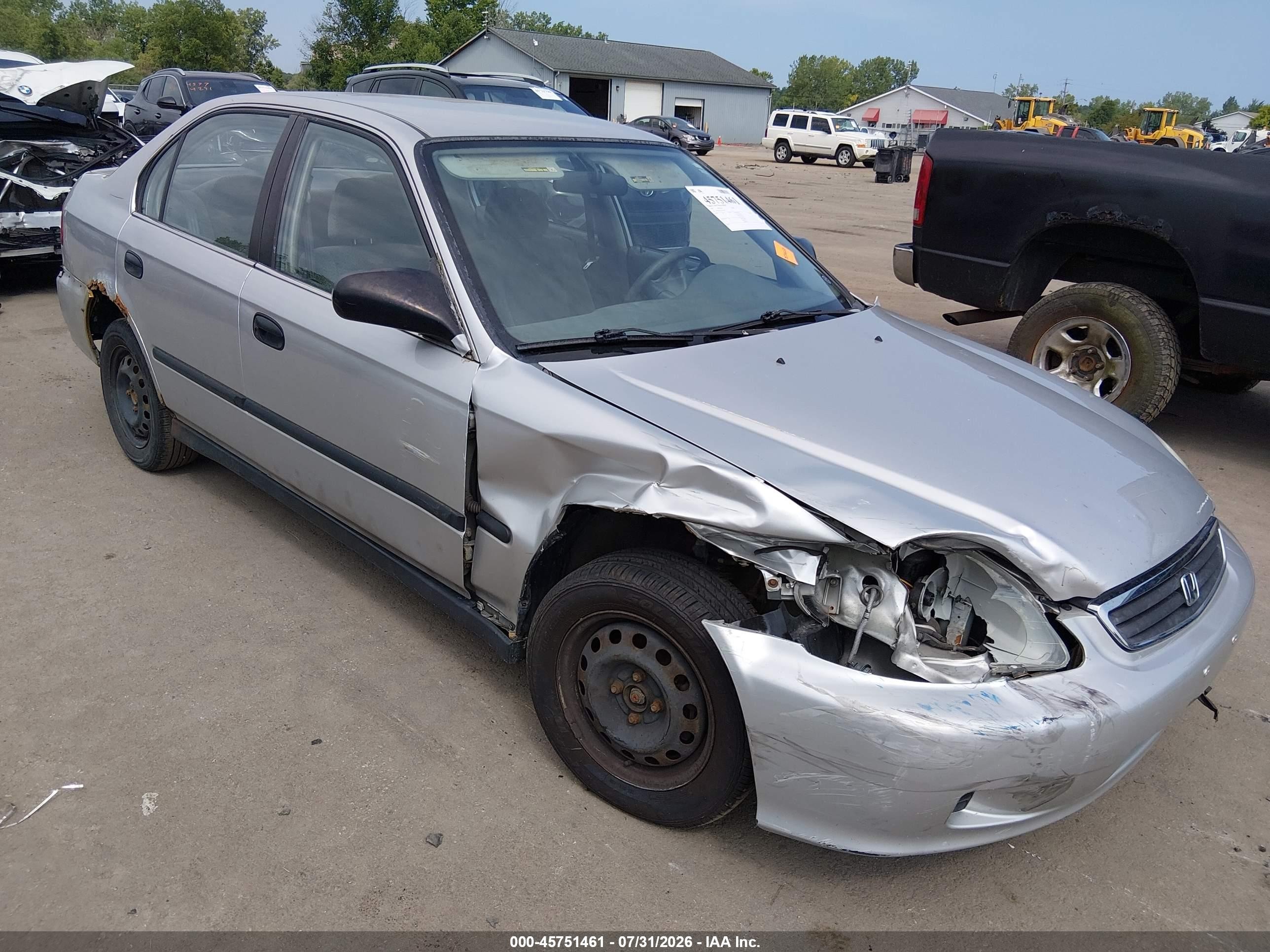 1999 Honda Civic Lx Gray vin: 1HGEJ6675XL013489