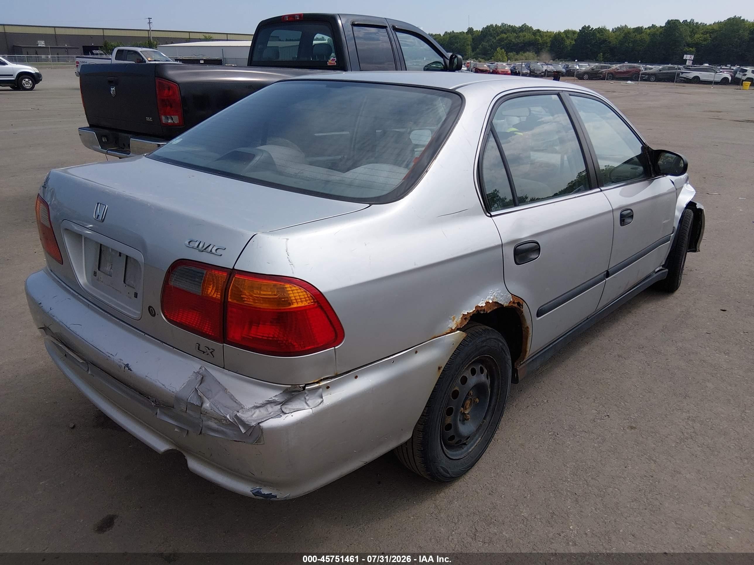1999 Honda Civic Lx Gray vin: 1HGEJ6675XL013489