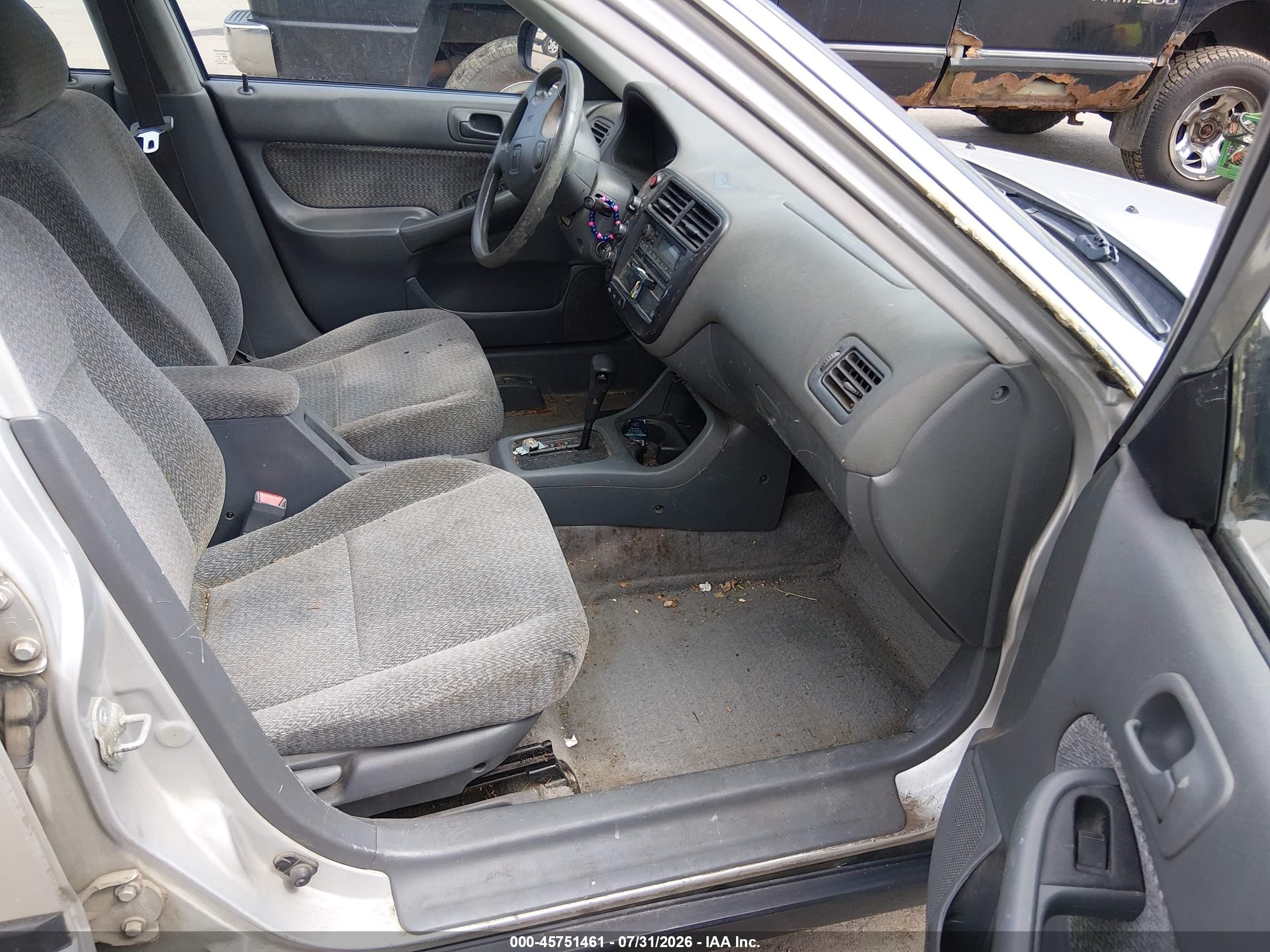 1999 Honda Civic Lx Gray vin: 1HGEJ6675XL013489