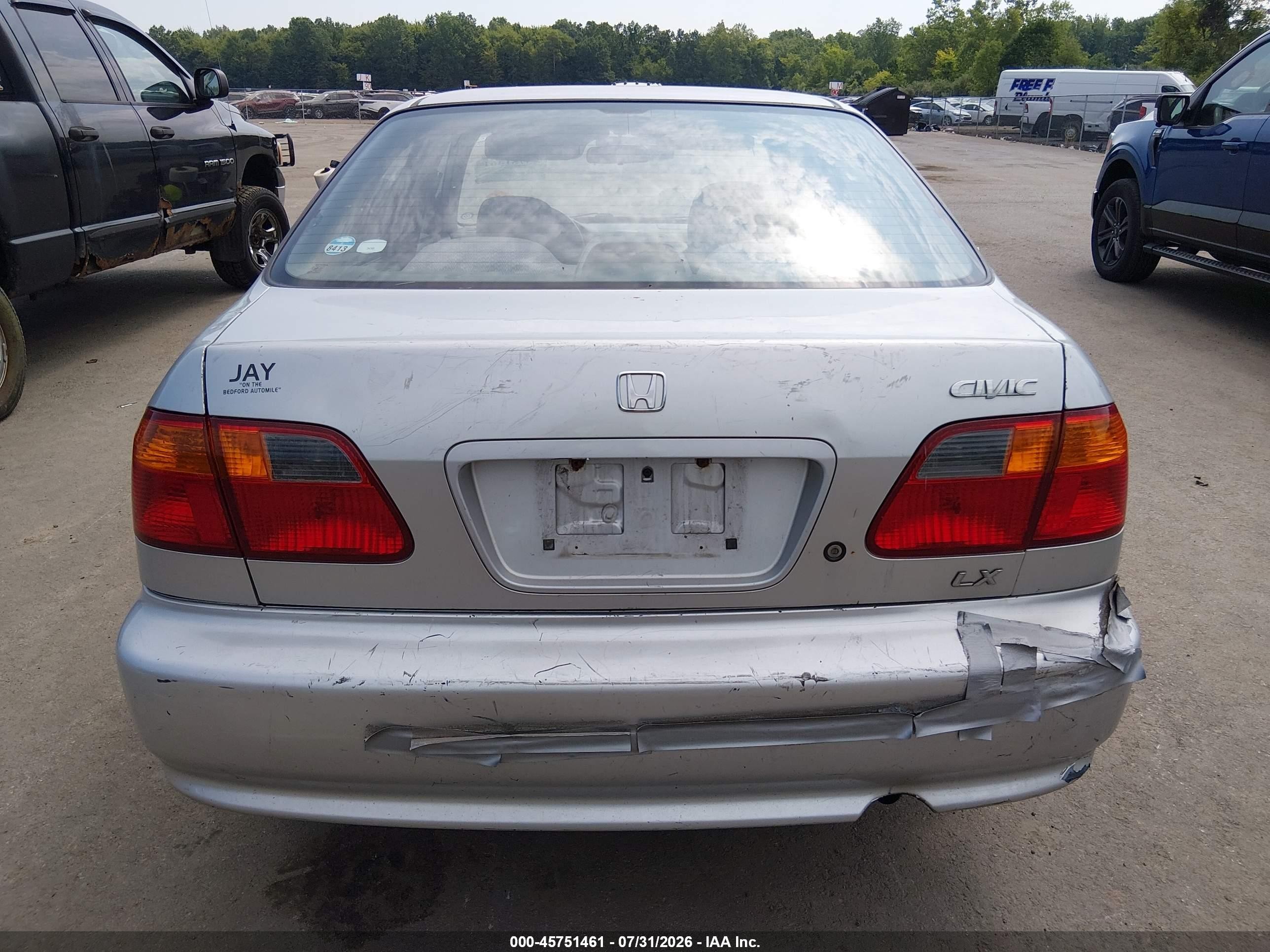 1999 Honda Civic Lx Gray vin: 1HGEJ6675XL013489