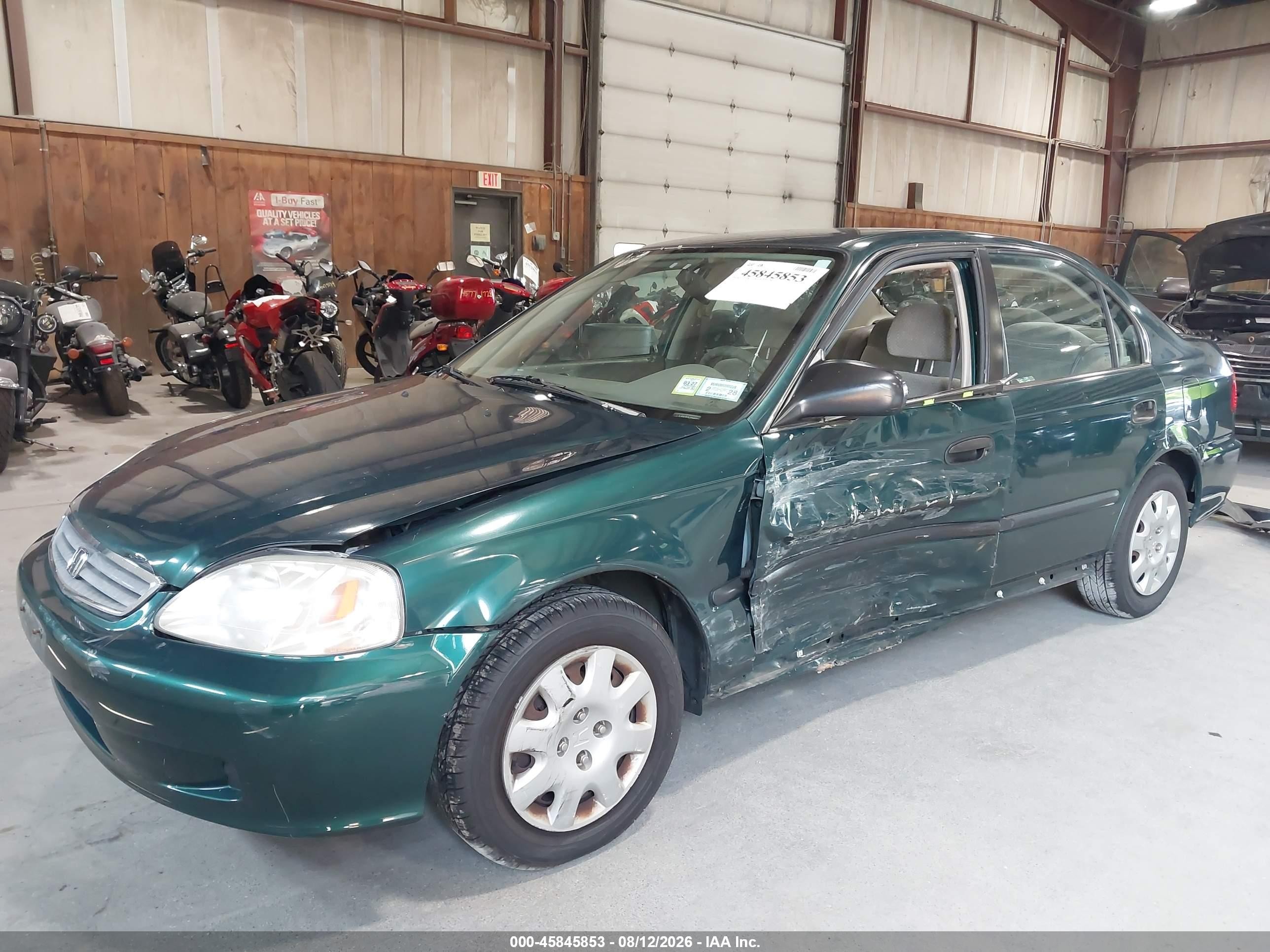 2000 Honda Civic Lx Green vin: 1HGEJ6675YL048650