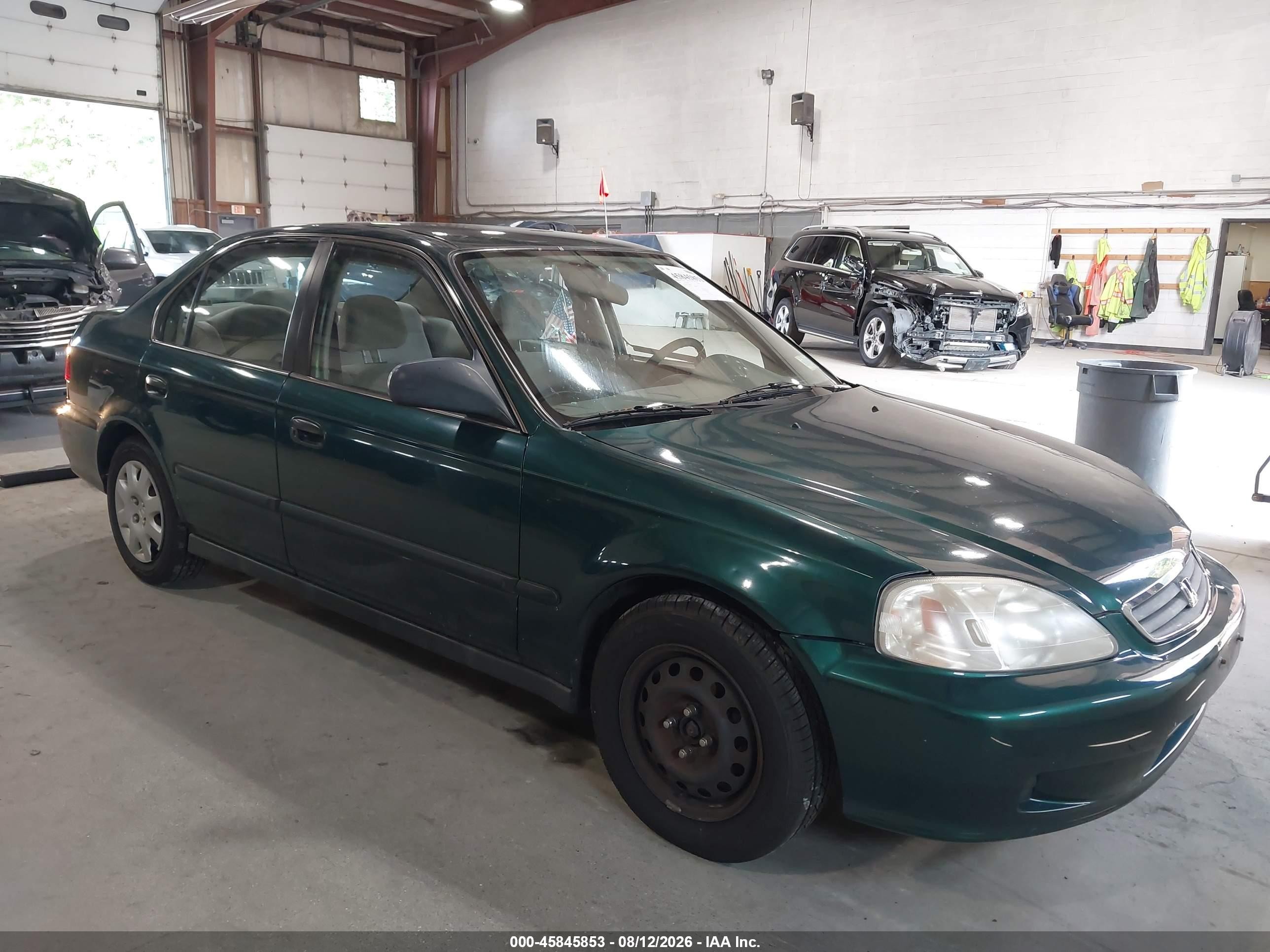 2000 Honda Civic Lx Зеленый vin: 1HGEJ6675YL048650