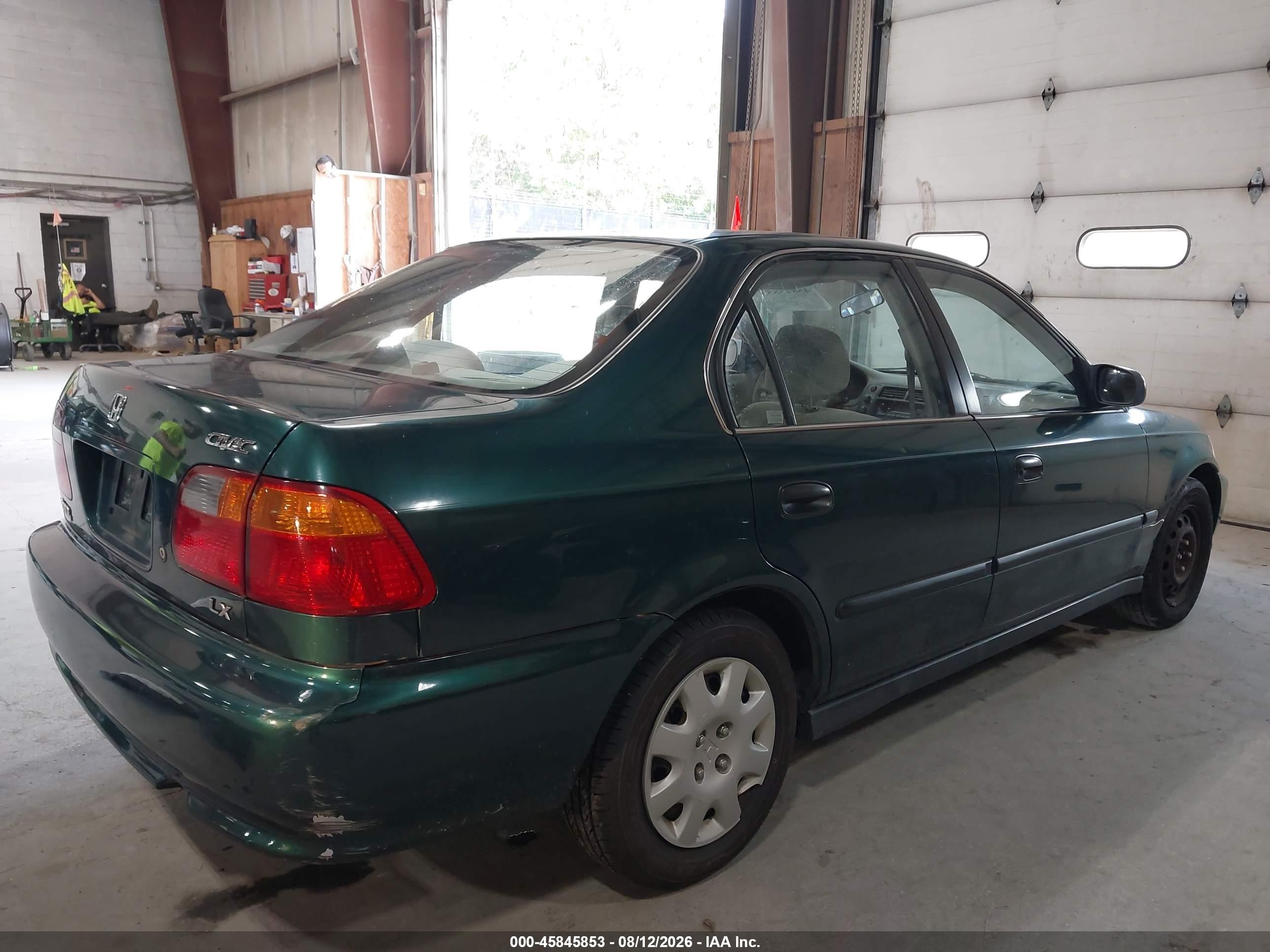 2000 Honda Civic Lx Green vin: 1HGEJ6675YL048650