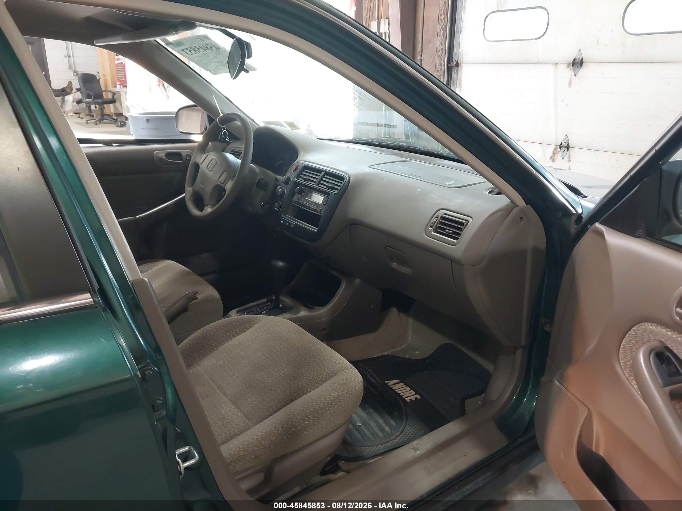 2000 Honda Civic Lx Green vin: 1HGEJ6675YL048650