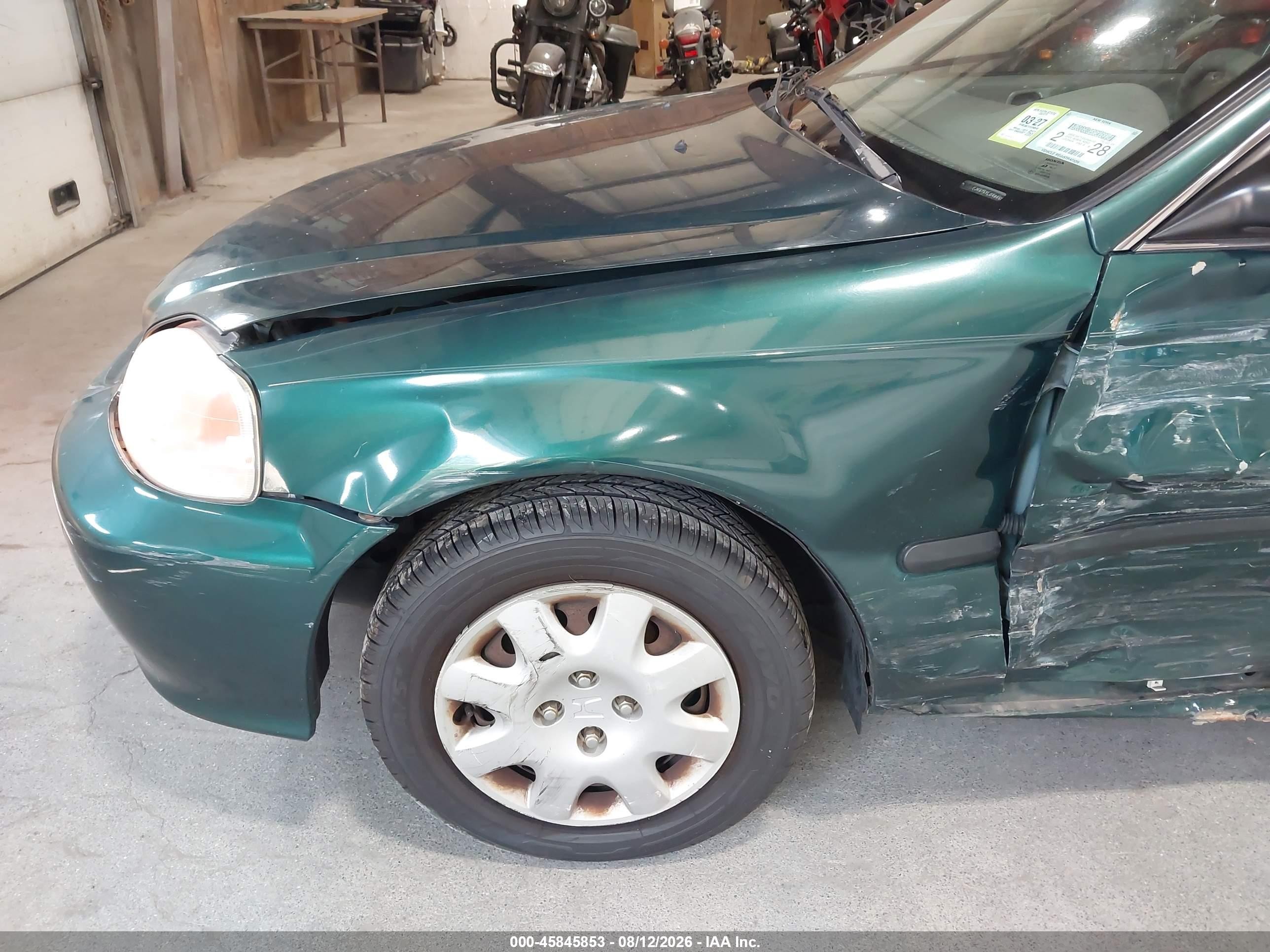 2000 Honda Civic Lx Green vin: 1HGEJ6675YL048650
