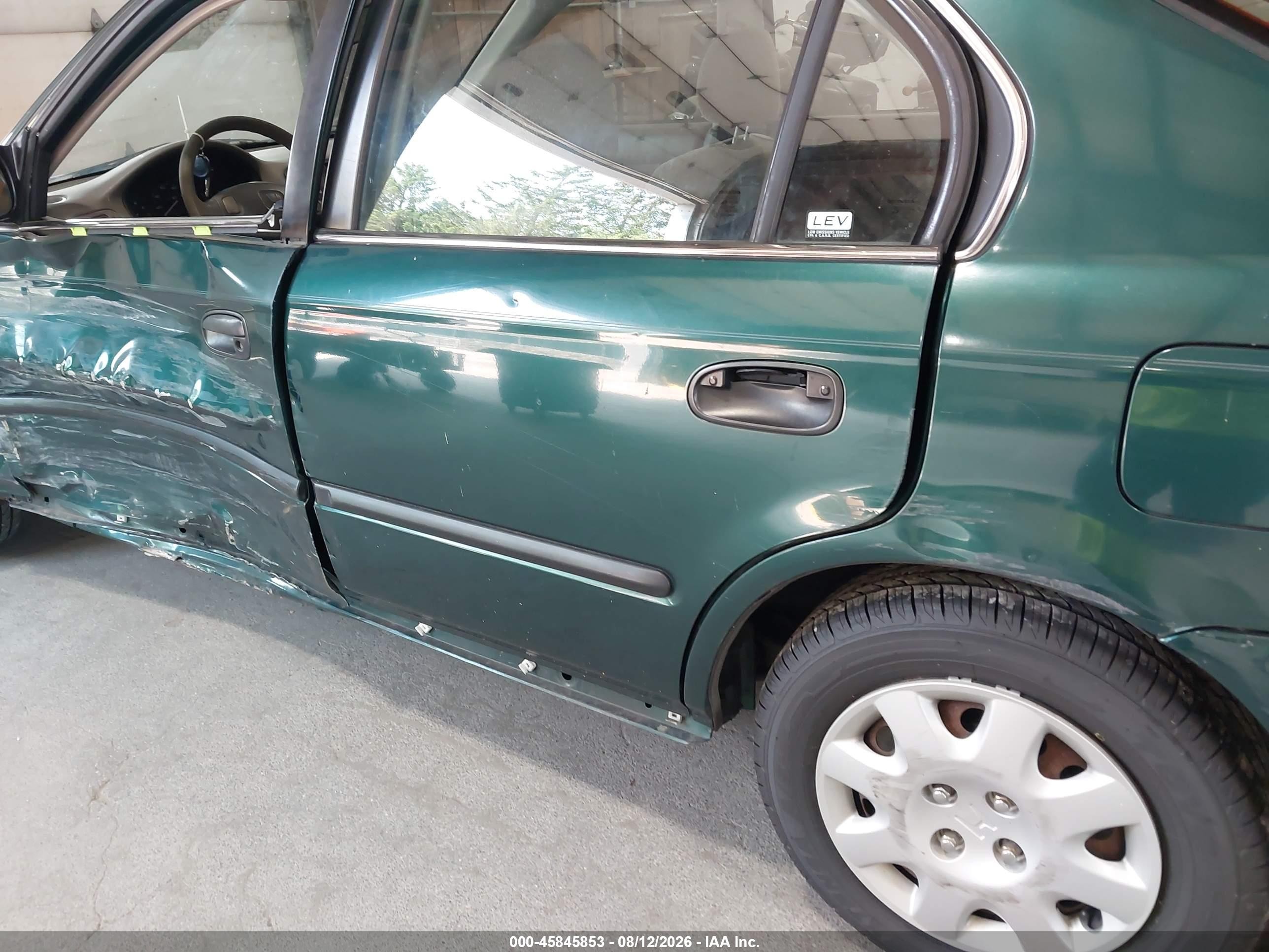 2000 Honda Civic Lx Green vin: 1HGEJ6675YL048650