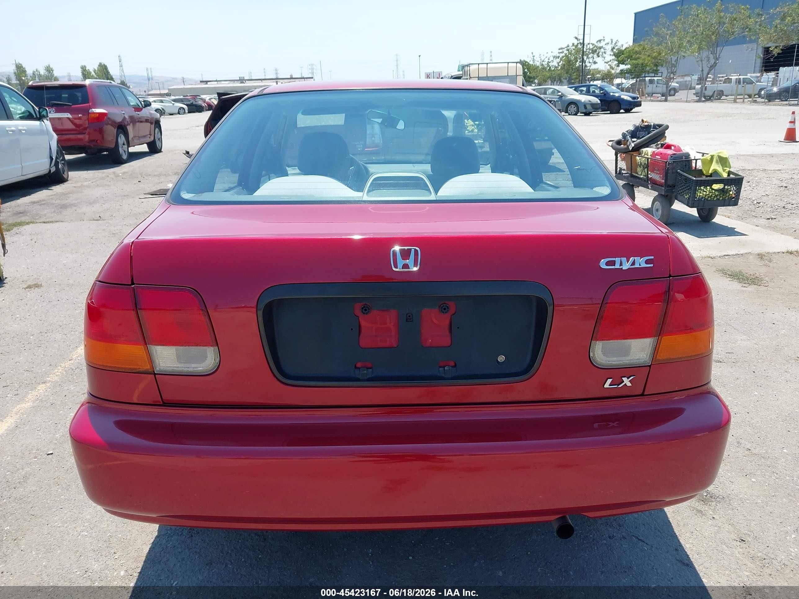 1998 Honda Civic Lx Red vin: 1HGEJ6676WL036519