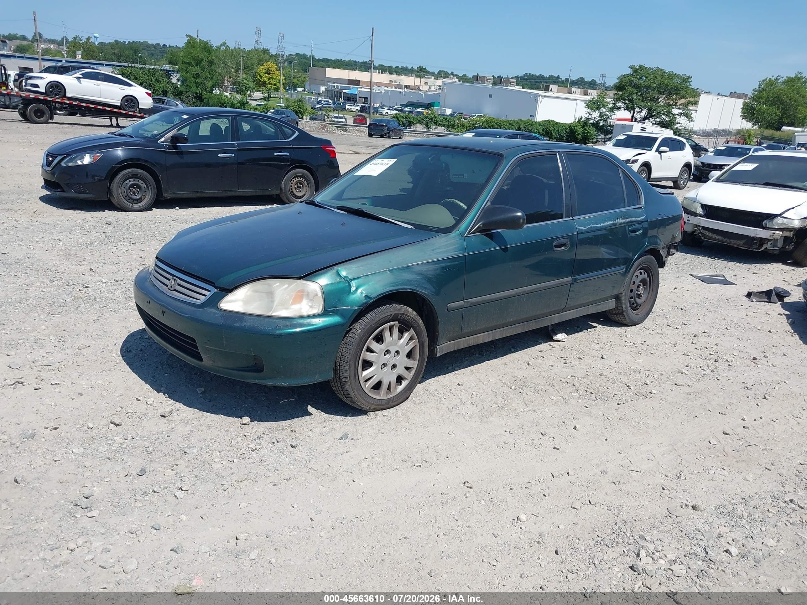 1999 Honda Civic Lx Green vin: 1HGEJ6676XL014280