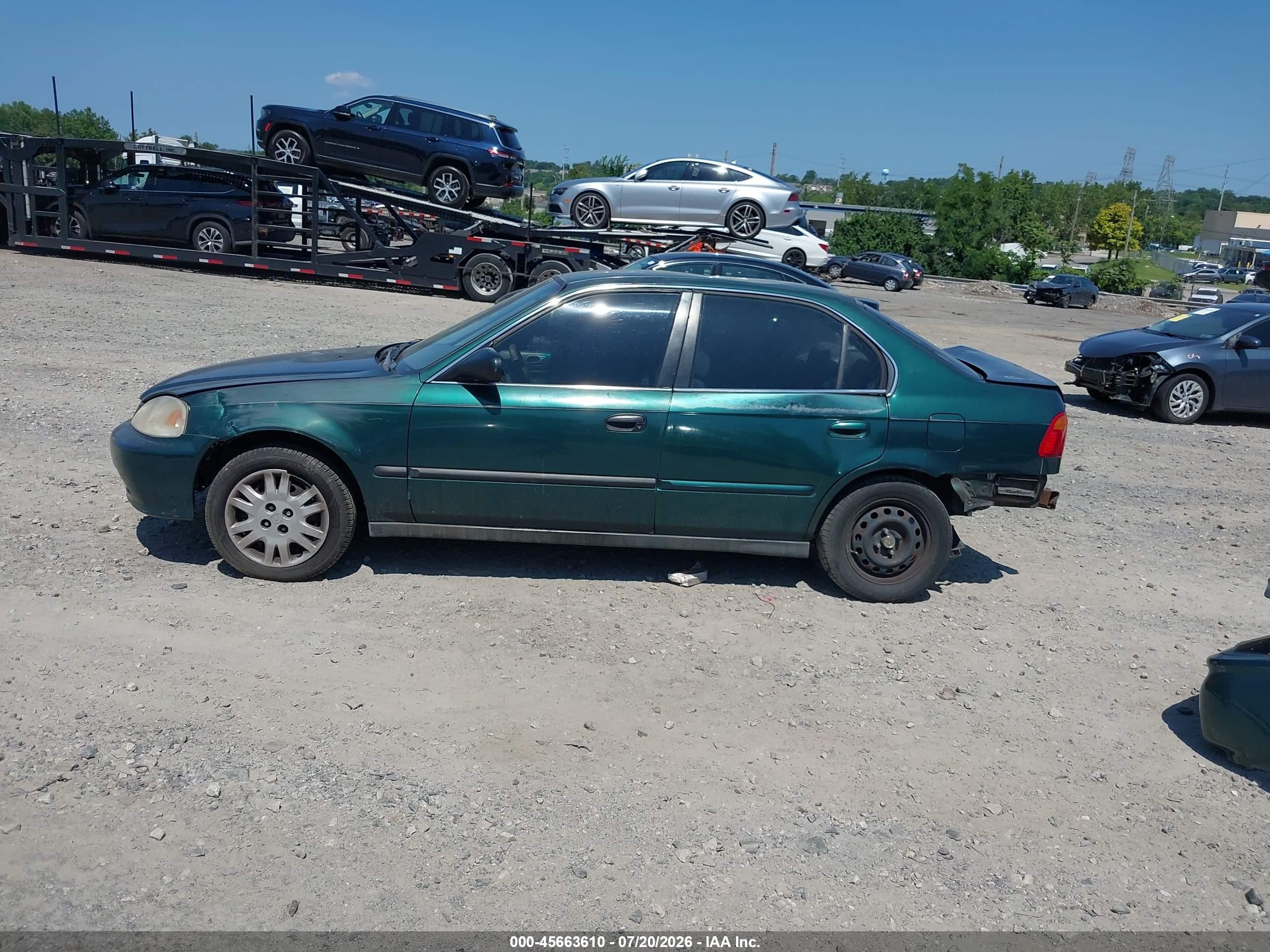 1999 Honda Civic Lx Green vin: 1HGEJ6676XL014280