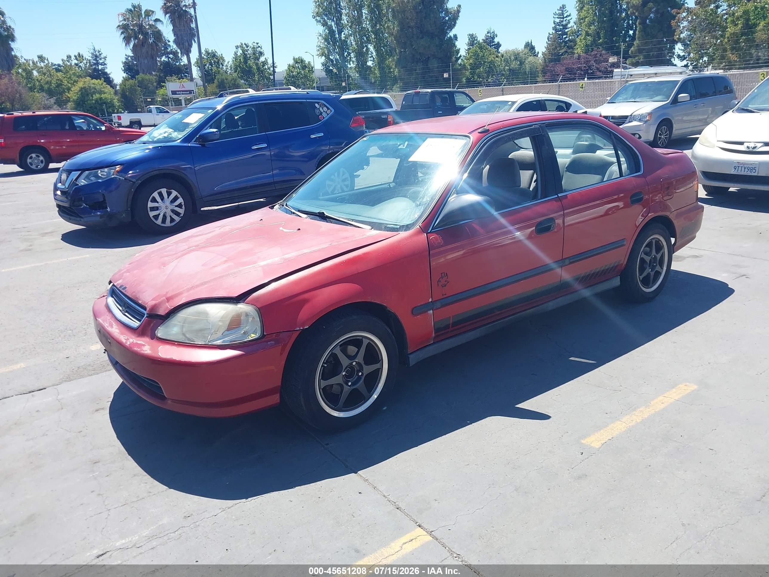 1998 Honda Civic Lx Red vin: 1HGEJ6677WL028879