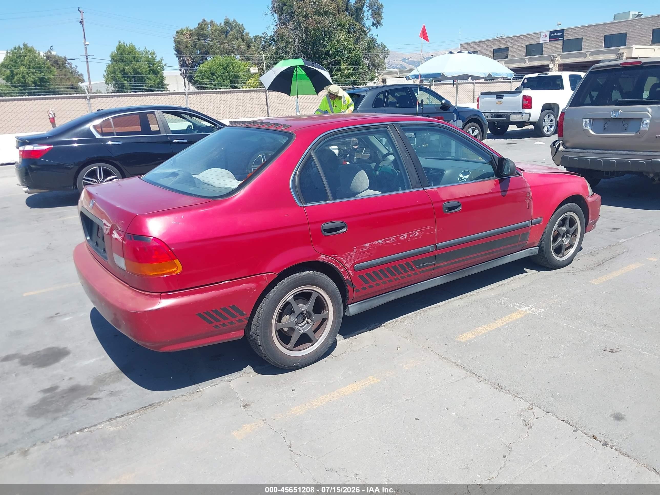1998 Honda Civic Lx Red vin: 1HGEJ6677WL028879