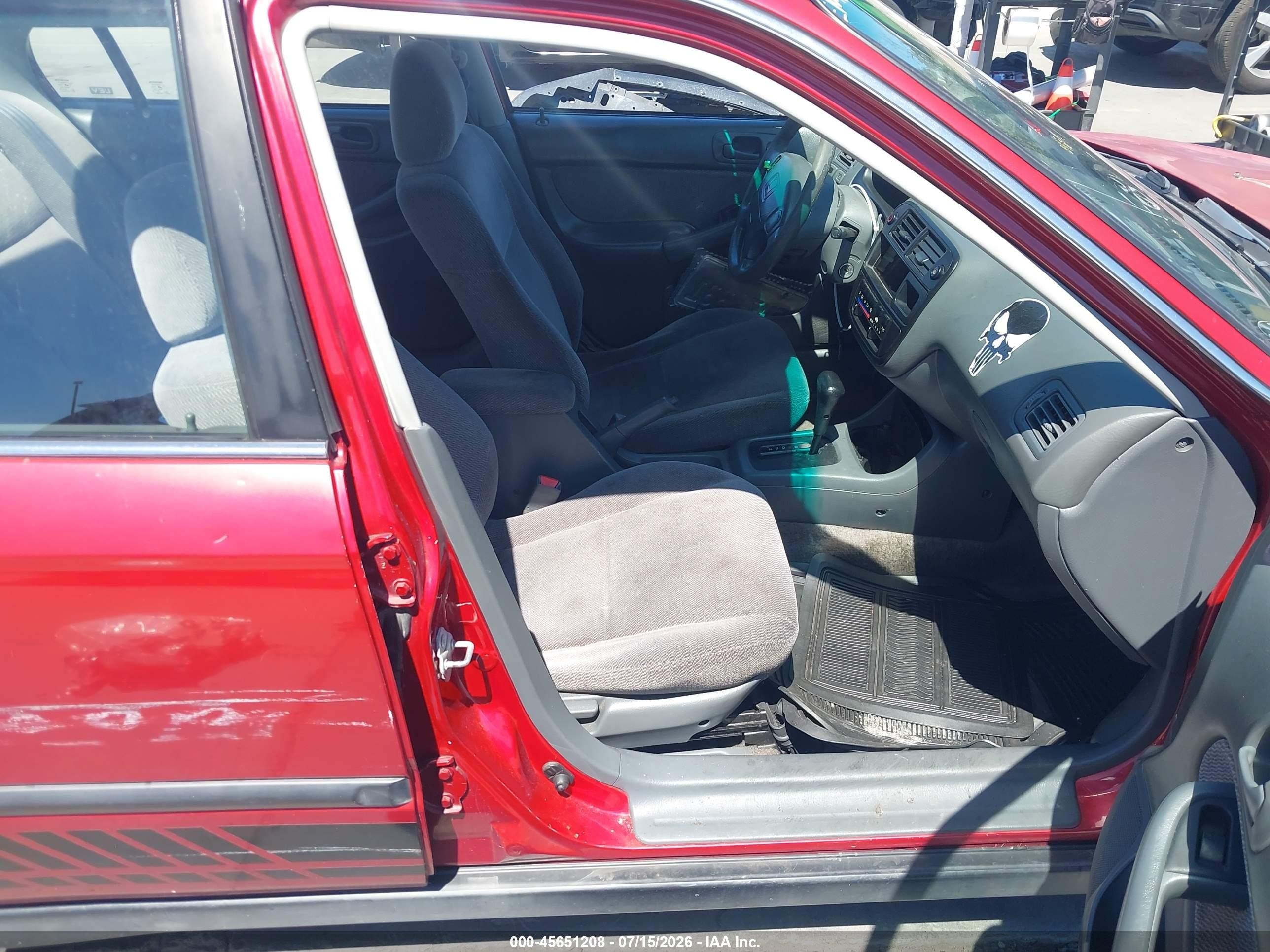 1998 Honda Civic Lx Red vin: 1HGEJ6677WL028879