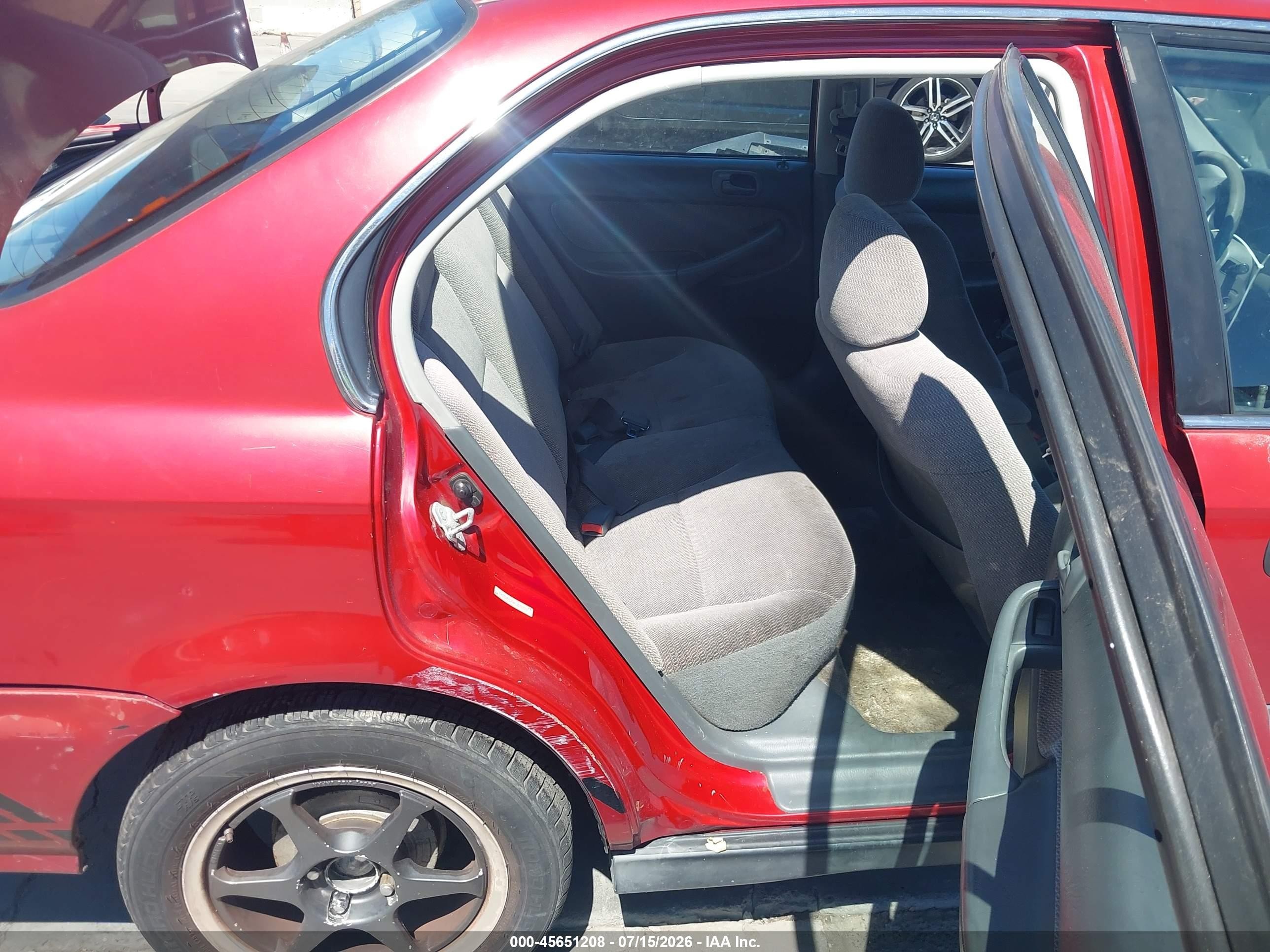 1998 Honda Civic Lx Red vin: 1HGEJ6677WL028879