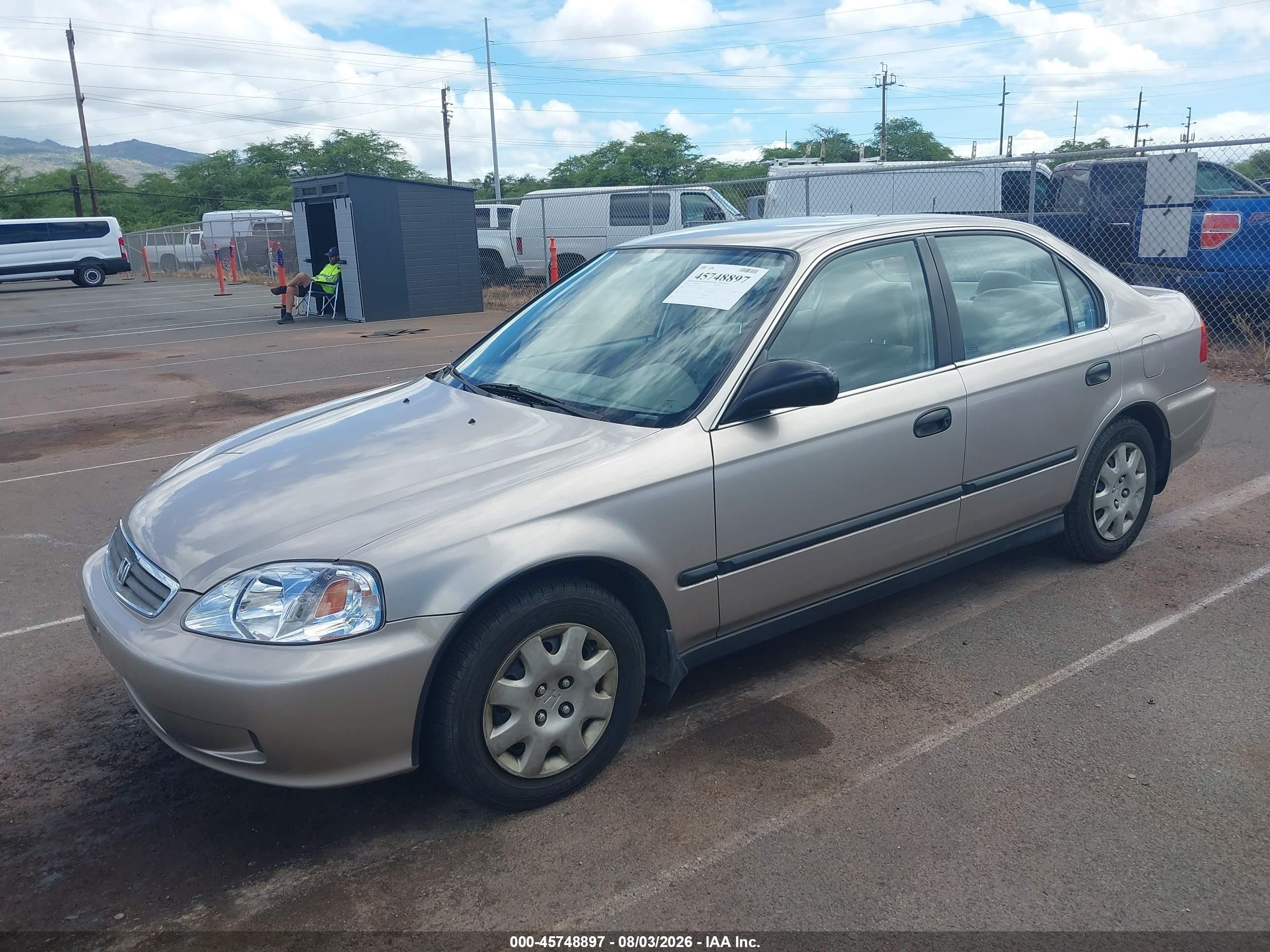 2000 Honda Civic Lx Beige vin: 1HGEJ6677YL033356