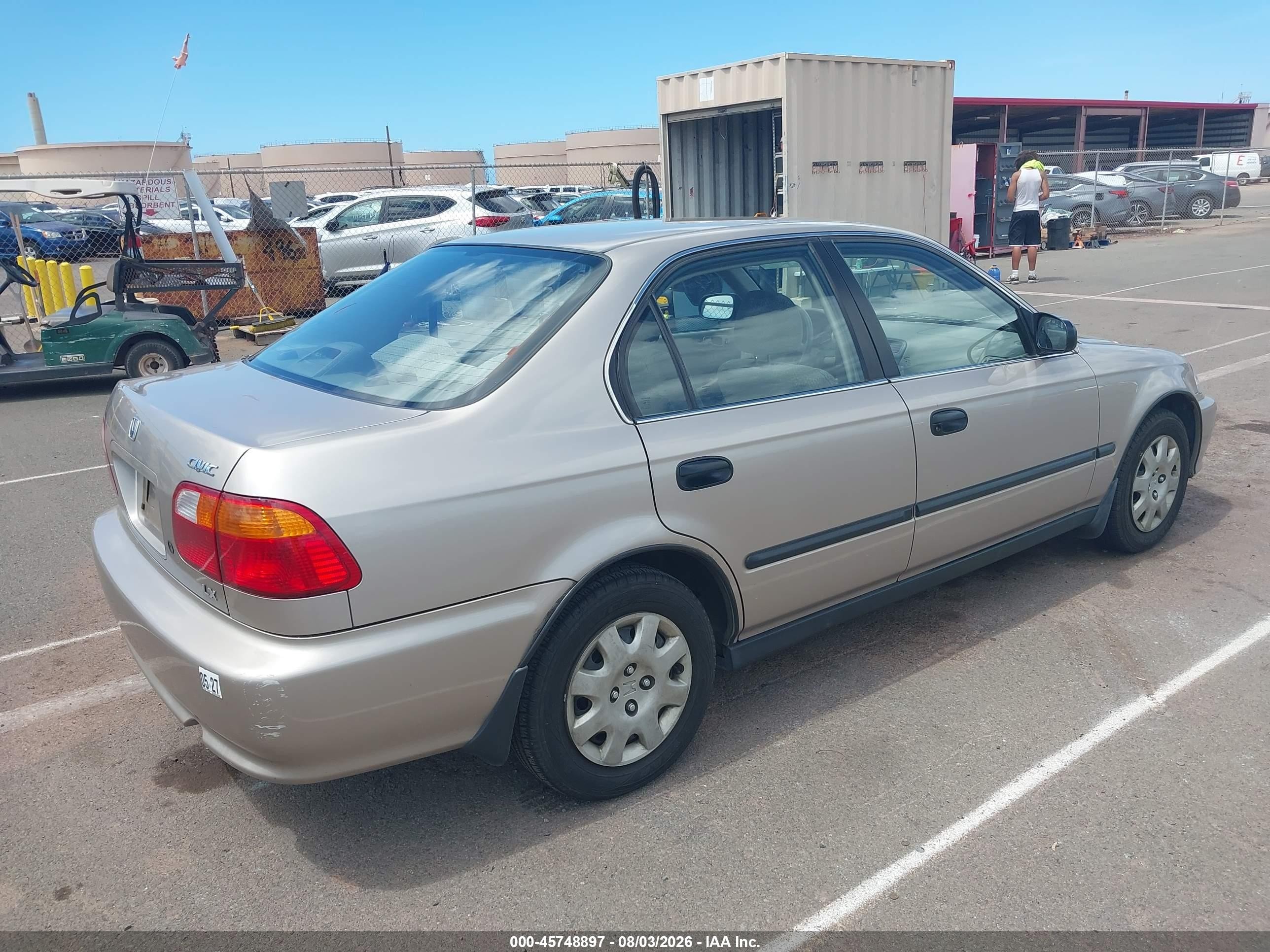 2000 Honda Civic Lx Beige vin: 1HGEJ6677YL033356