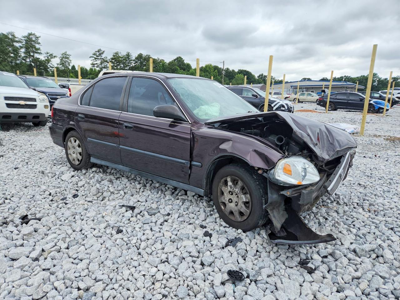 2000 Honda Civic Lx Burgundy vin: 1HGEJ6677YL037004