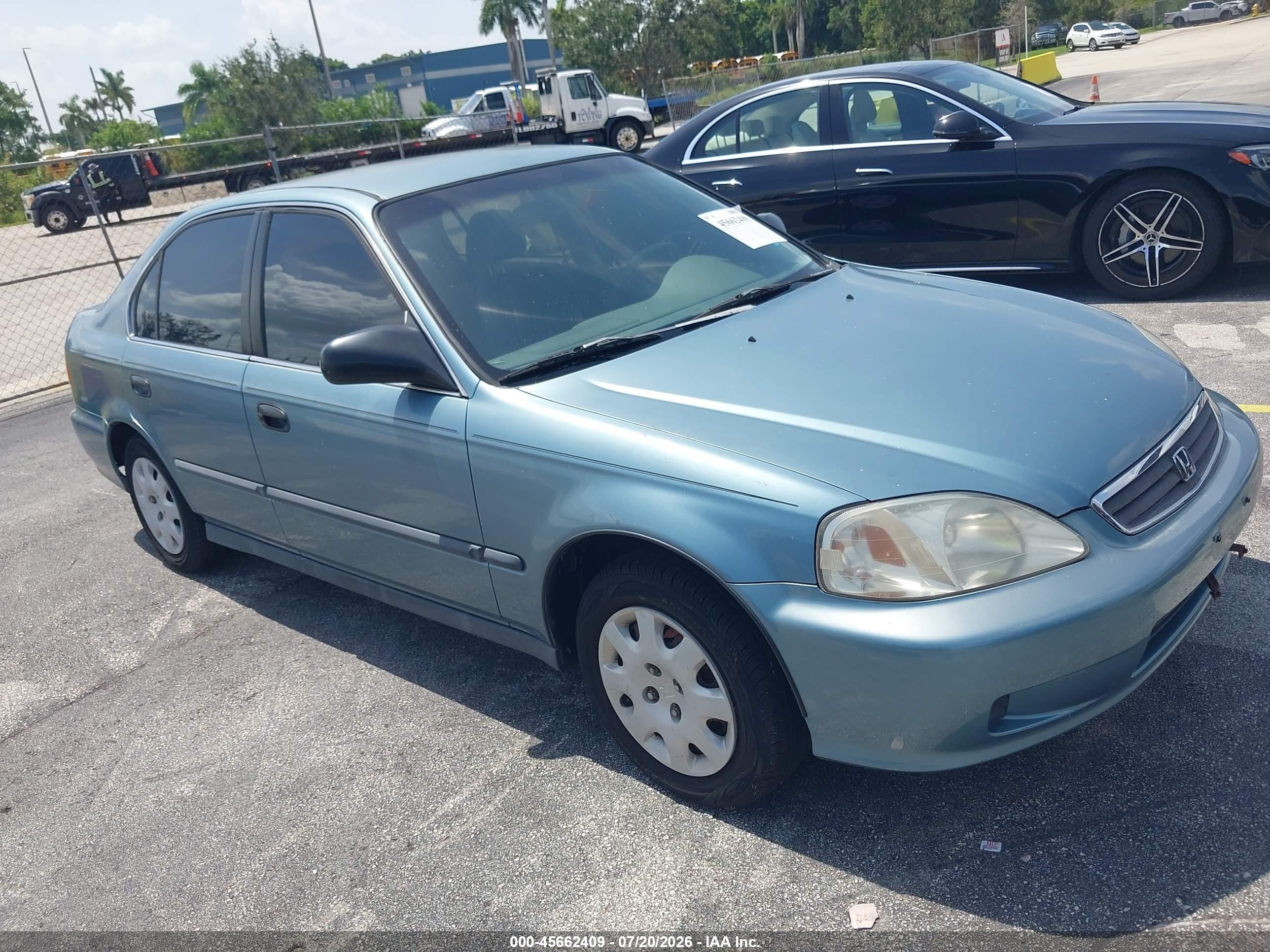 2000 Honda Civic Lx Light Blue vin: 1HGEJ6678YL018543