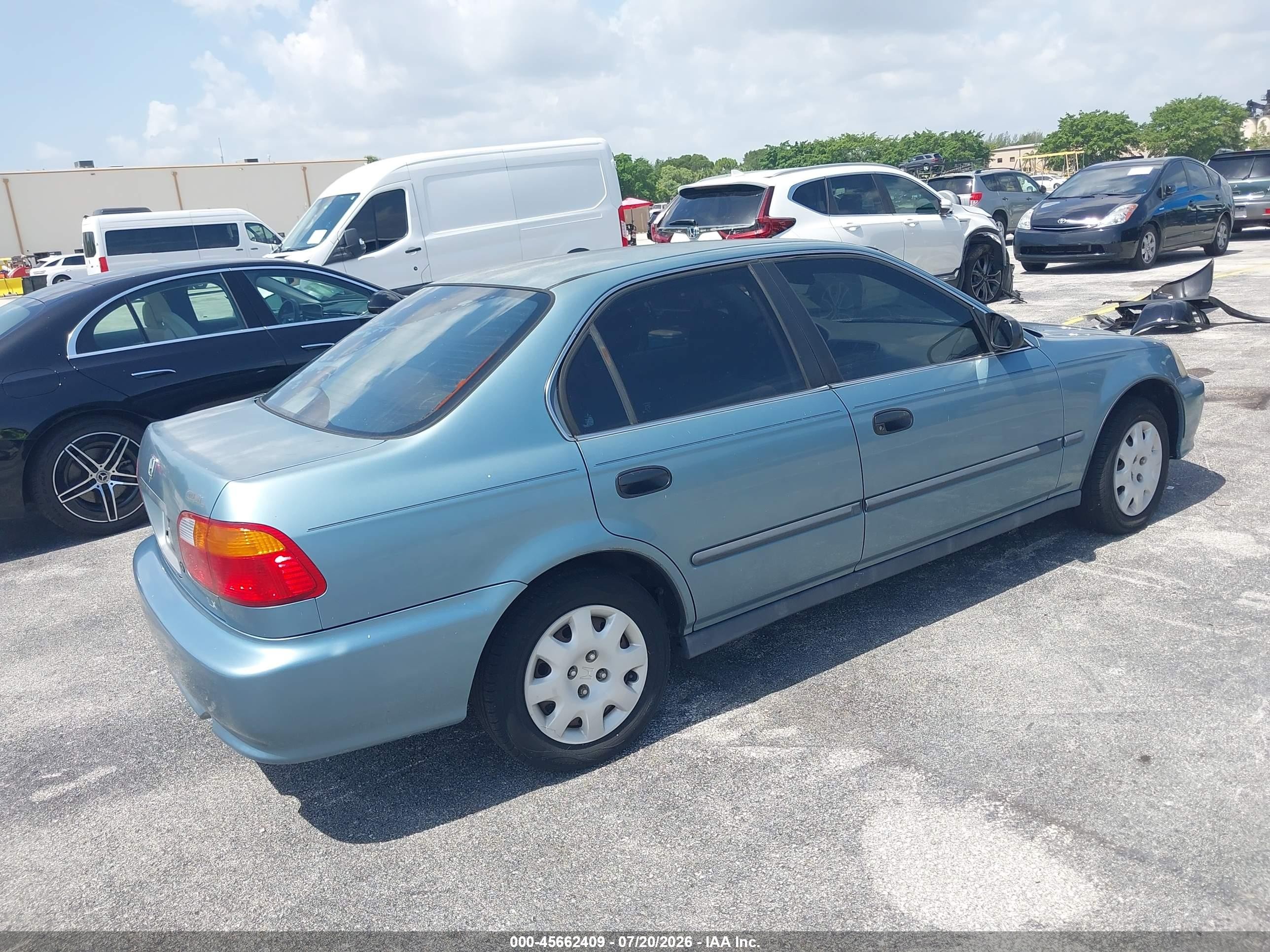 2000 Honda Civic Lx Light Blue vin: 1HGEJ6678YL018543