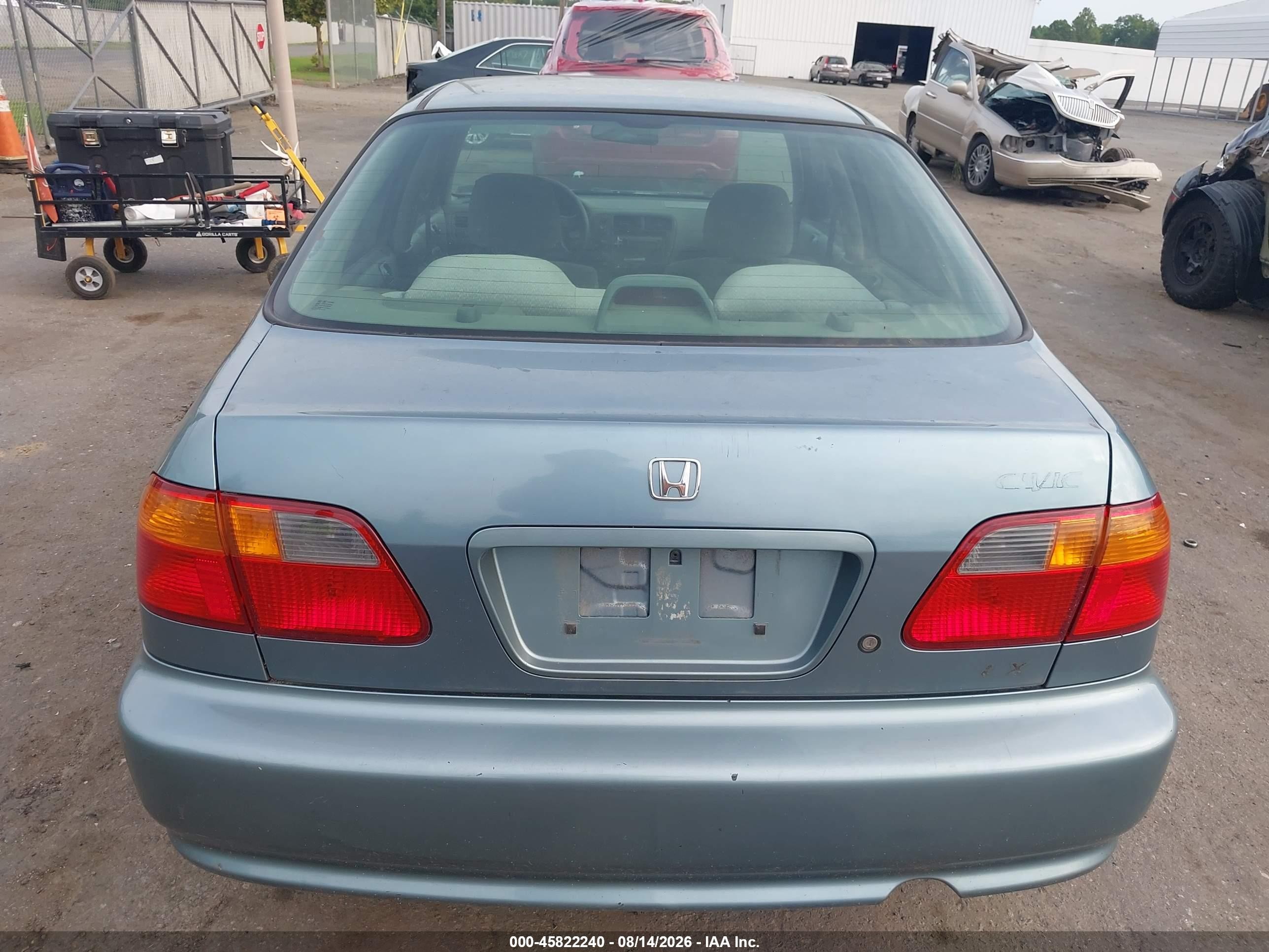 2000 Honda Civic Lx Blue vin: 1HGEJ6678YL036041