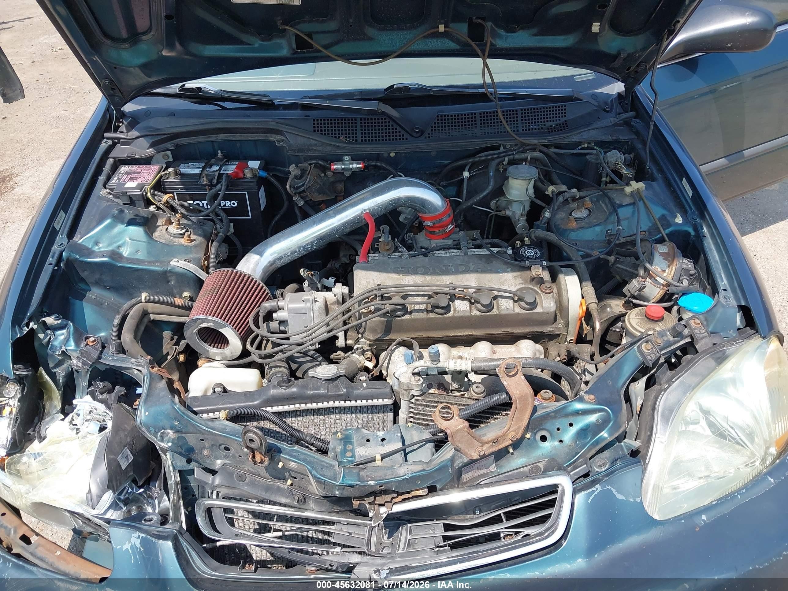 1997 Honda Civic Lx Green vin: 1HGEJ667XVL002887
