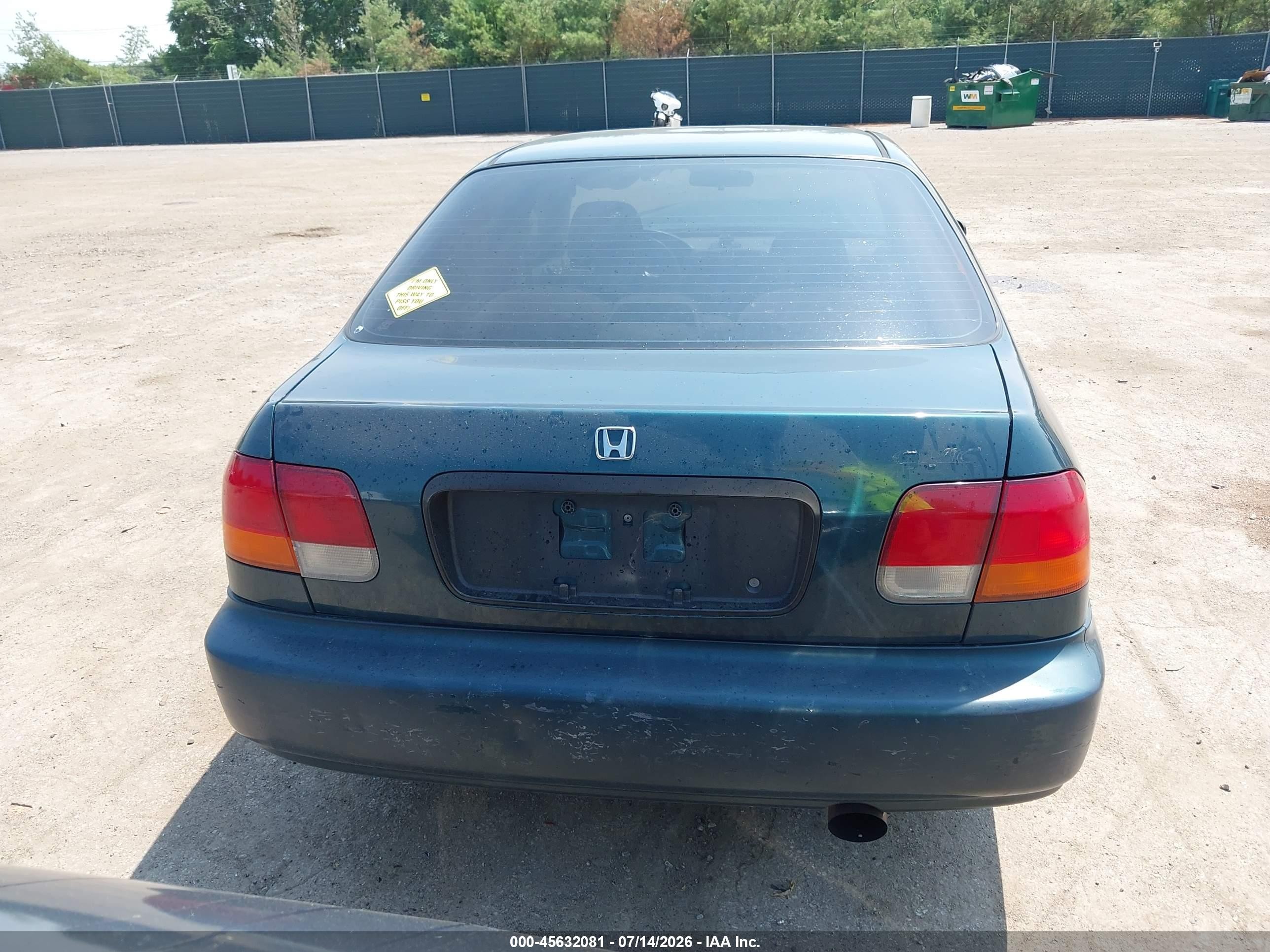 1997 Honda Civic Lx Green vin: 1HGEJ667XVL002887