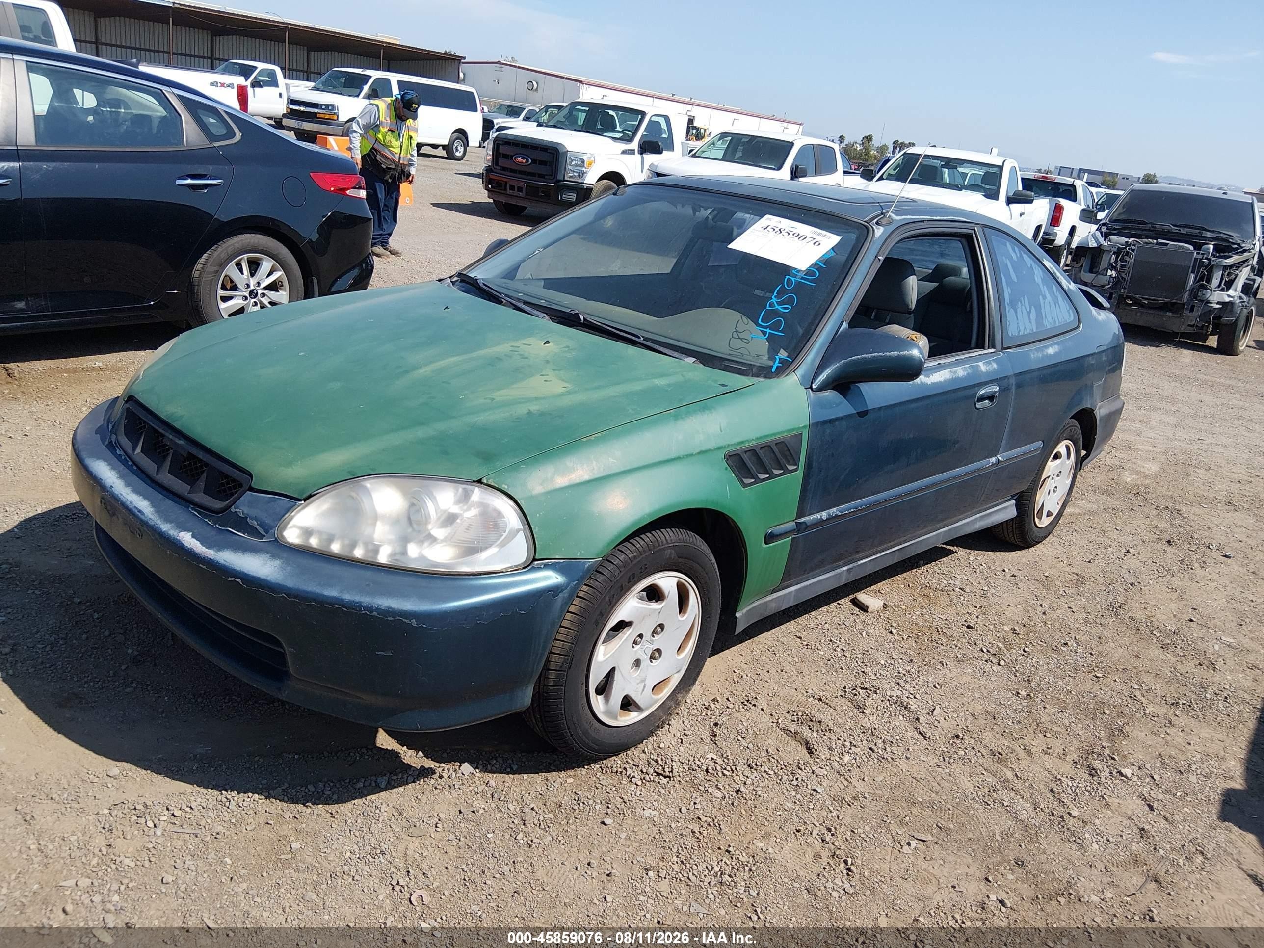 1996 Honda Civic Ex Green vin: 1HGEJ8140TL084263