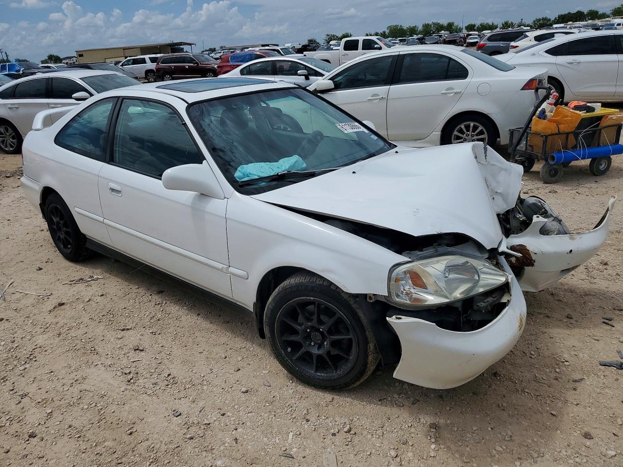 1999 Honda Civic Ex White vin: 1HGEJ8140XL010718