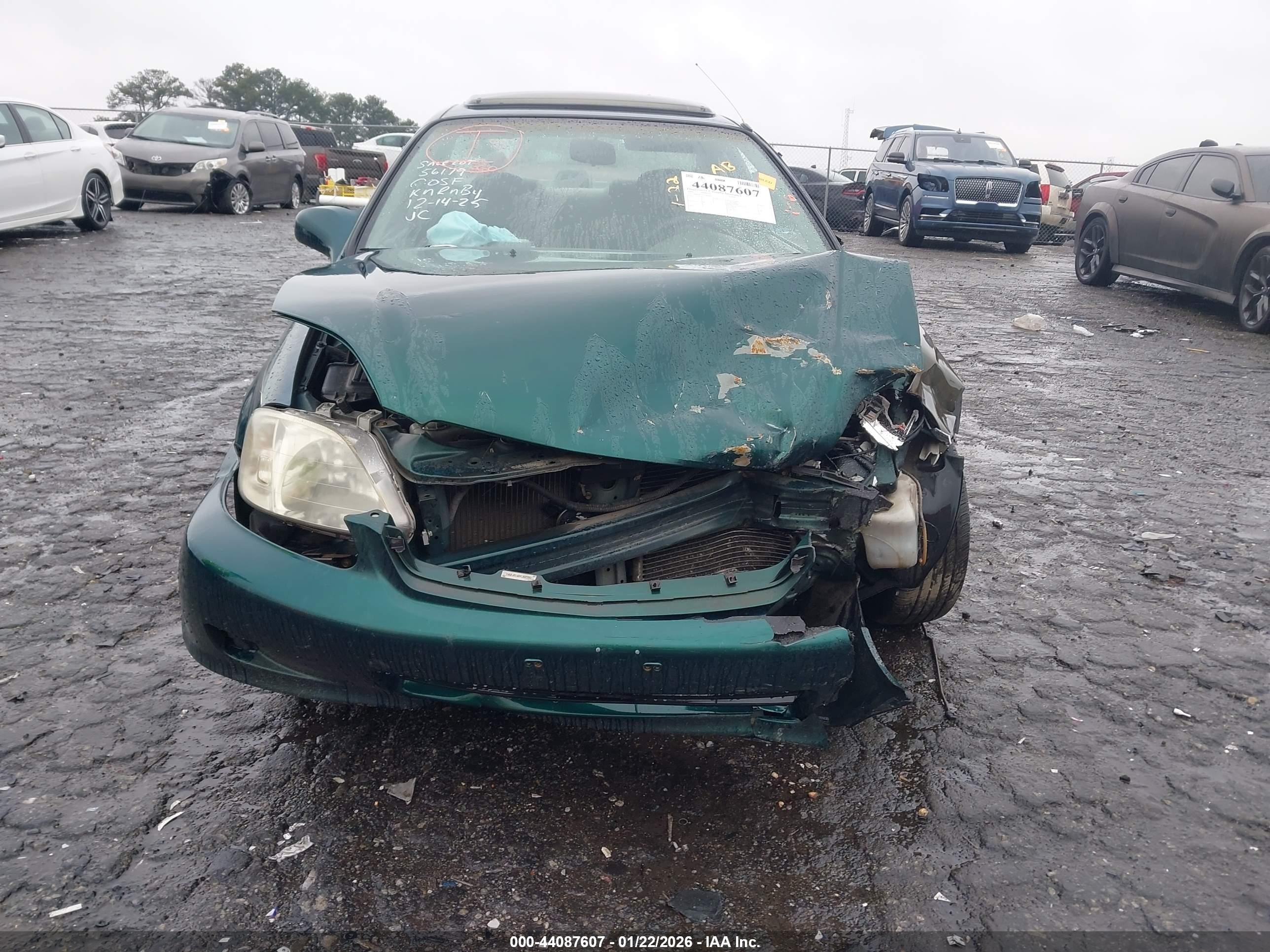 2000 Honda Civic Ex Green vin: 1HGEJ8140YL002992