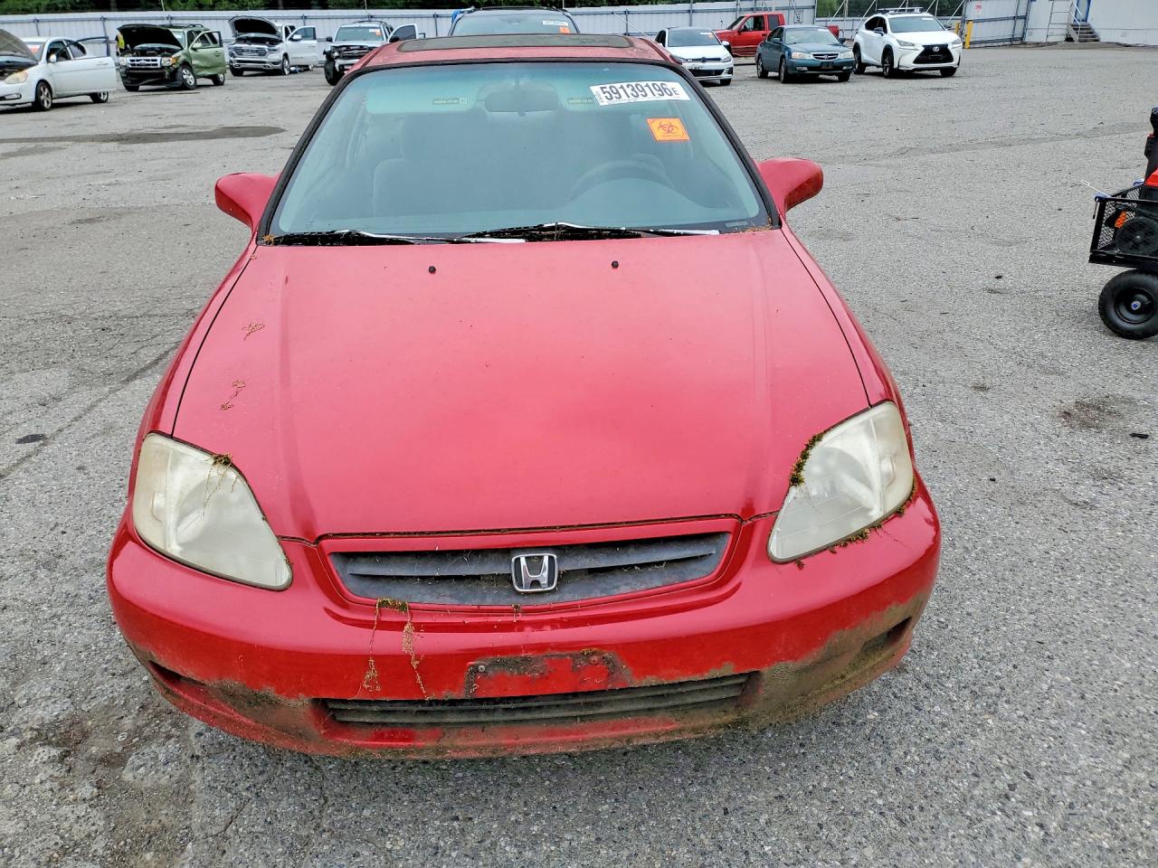 1999 Honda Civic Ex Red vin: 1HGEJ8142XL006587