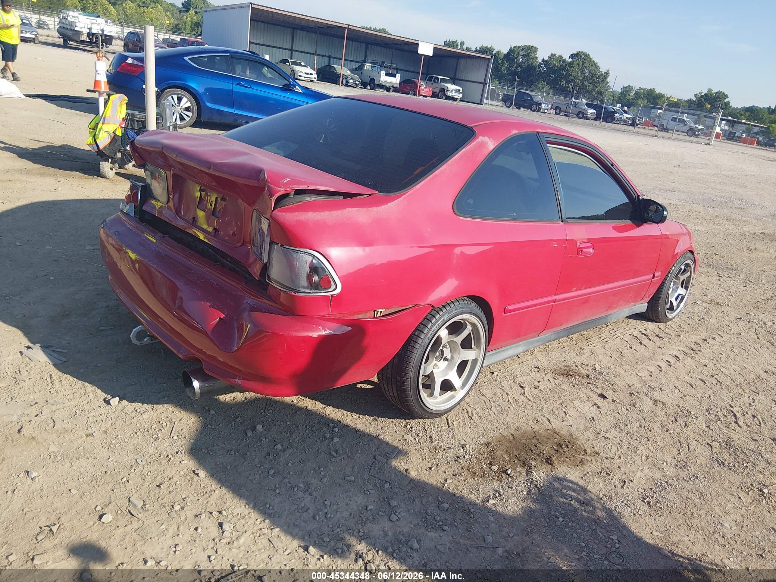1999 Honda Civic Ex Red vin: 1HGEJ8142XL038150
