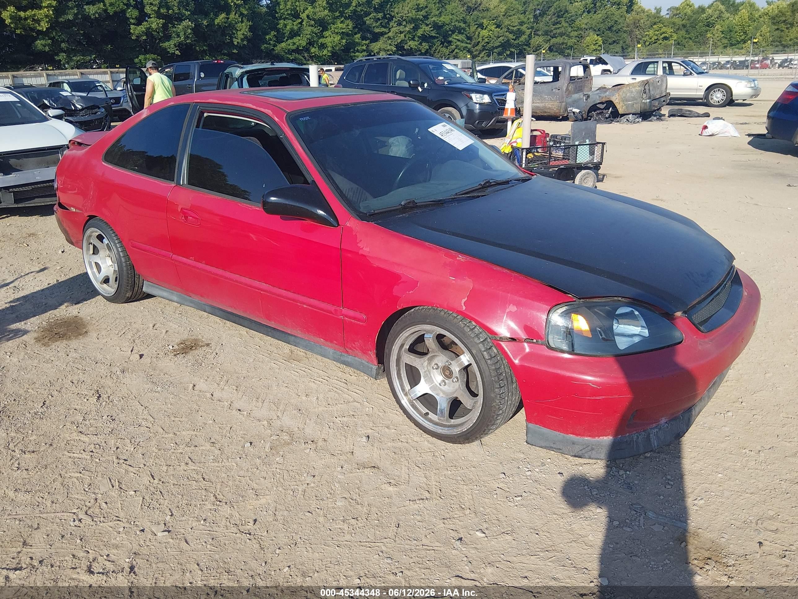 1999 Honda Civic Ex Red vin: 1HGEJ8142XL038150