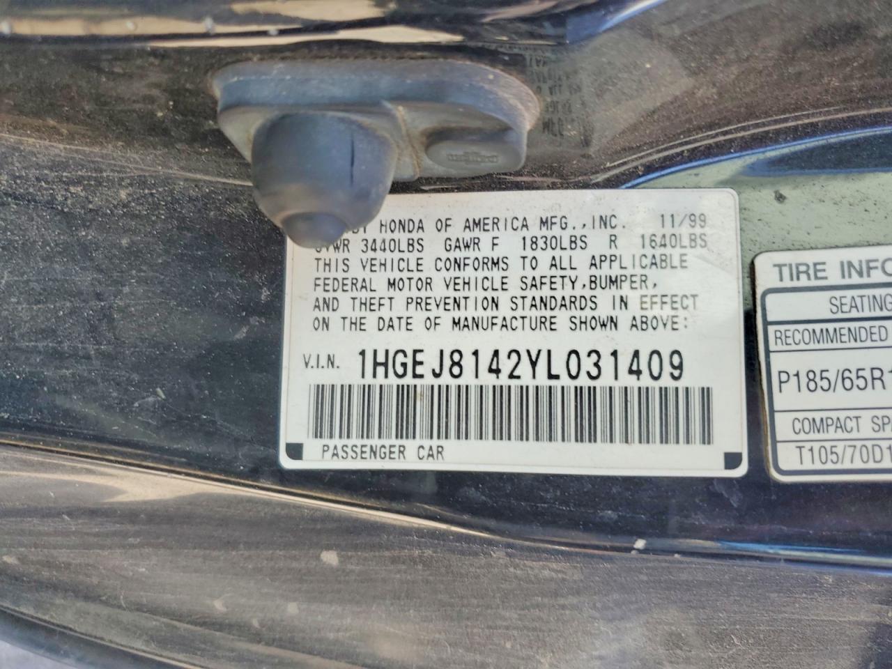 2000 Honda Civic Ex Gray vin: 1HGEJ8142YL031409