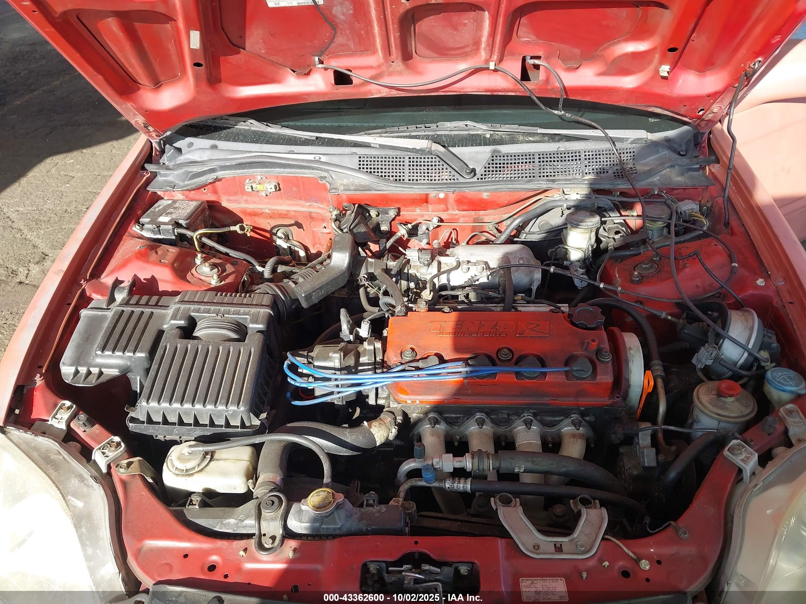 2000 Honda Civic Ex Red vin: 1HGEJ8142YL071375