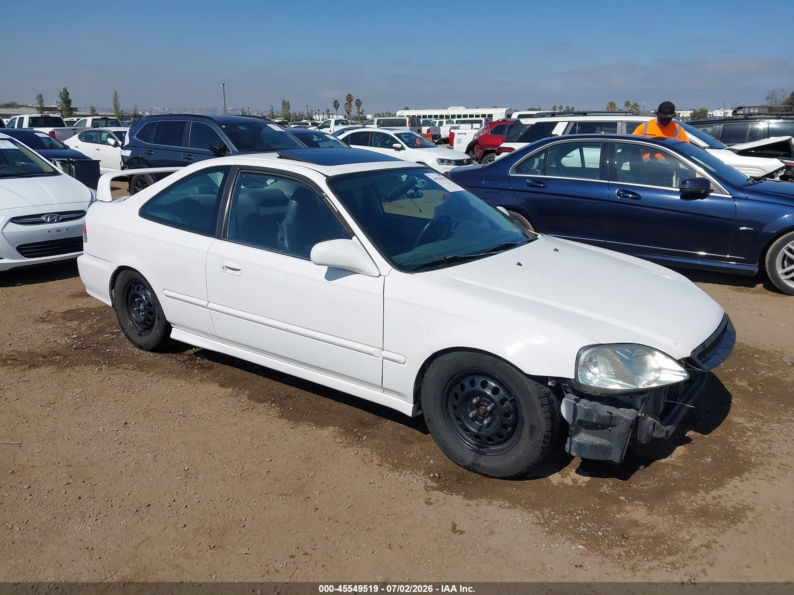 2000 Honda Civic Ex White vin: 1HGEJ8144YL037518