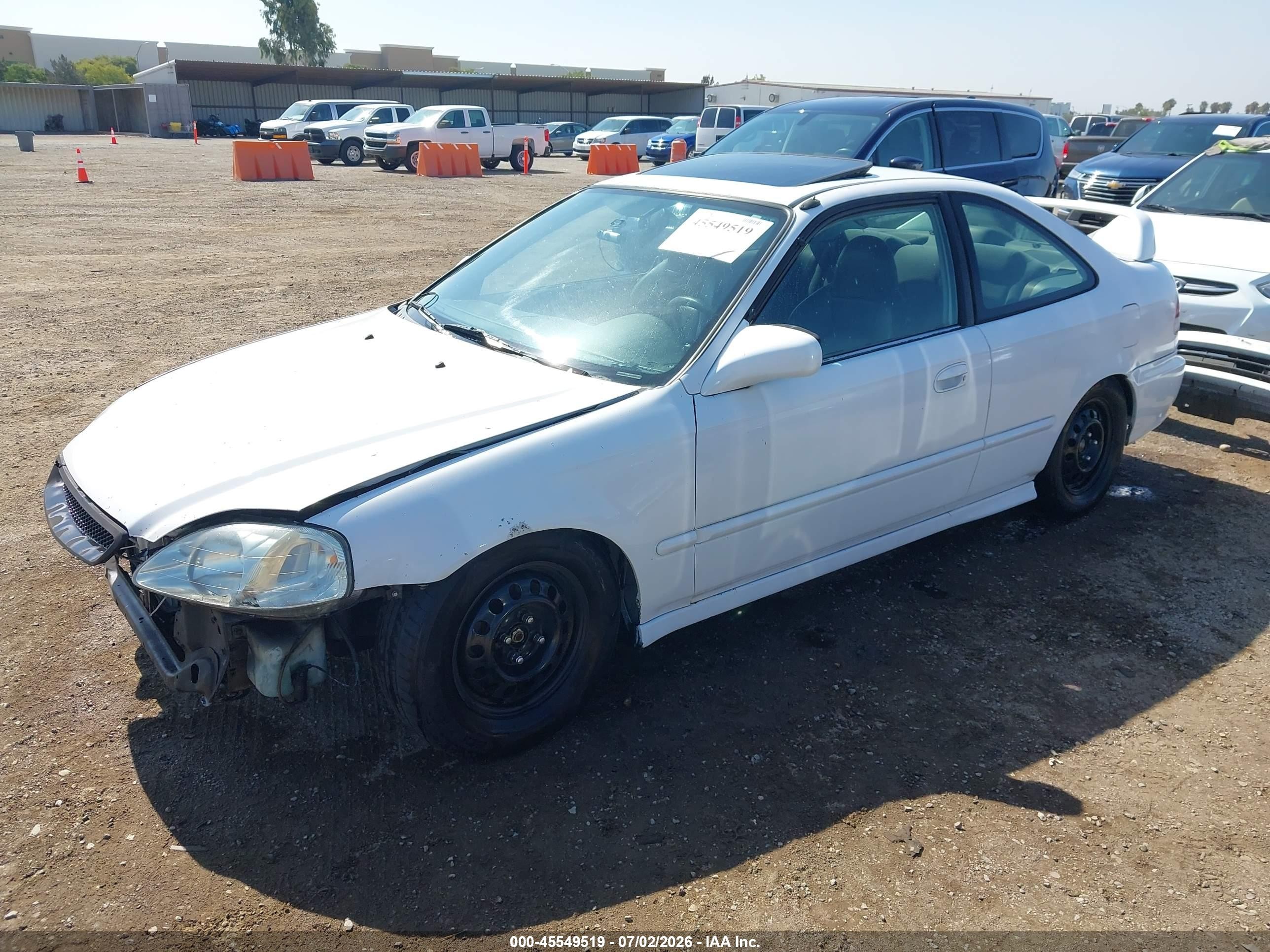 2000 Honda Civic Ex White vin: 1HGEJ8144YL037518