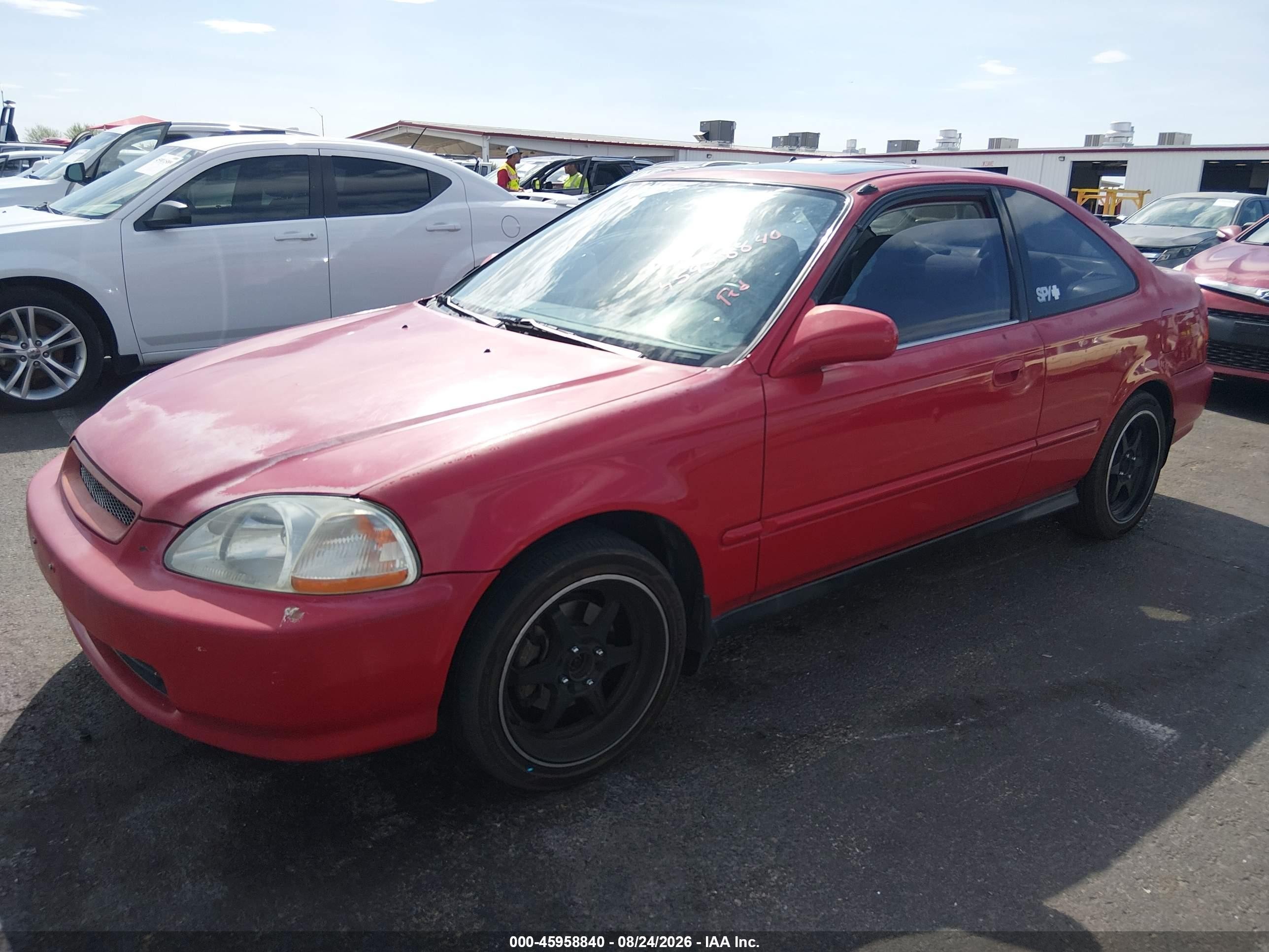1997 Honda Civic Ex Red vin: 1HGEJ8147VL011636