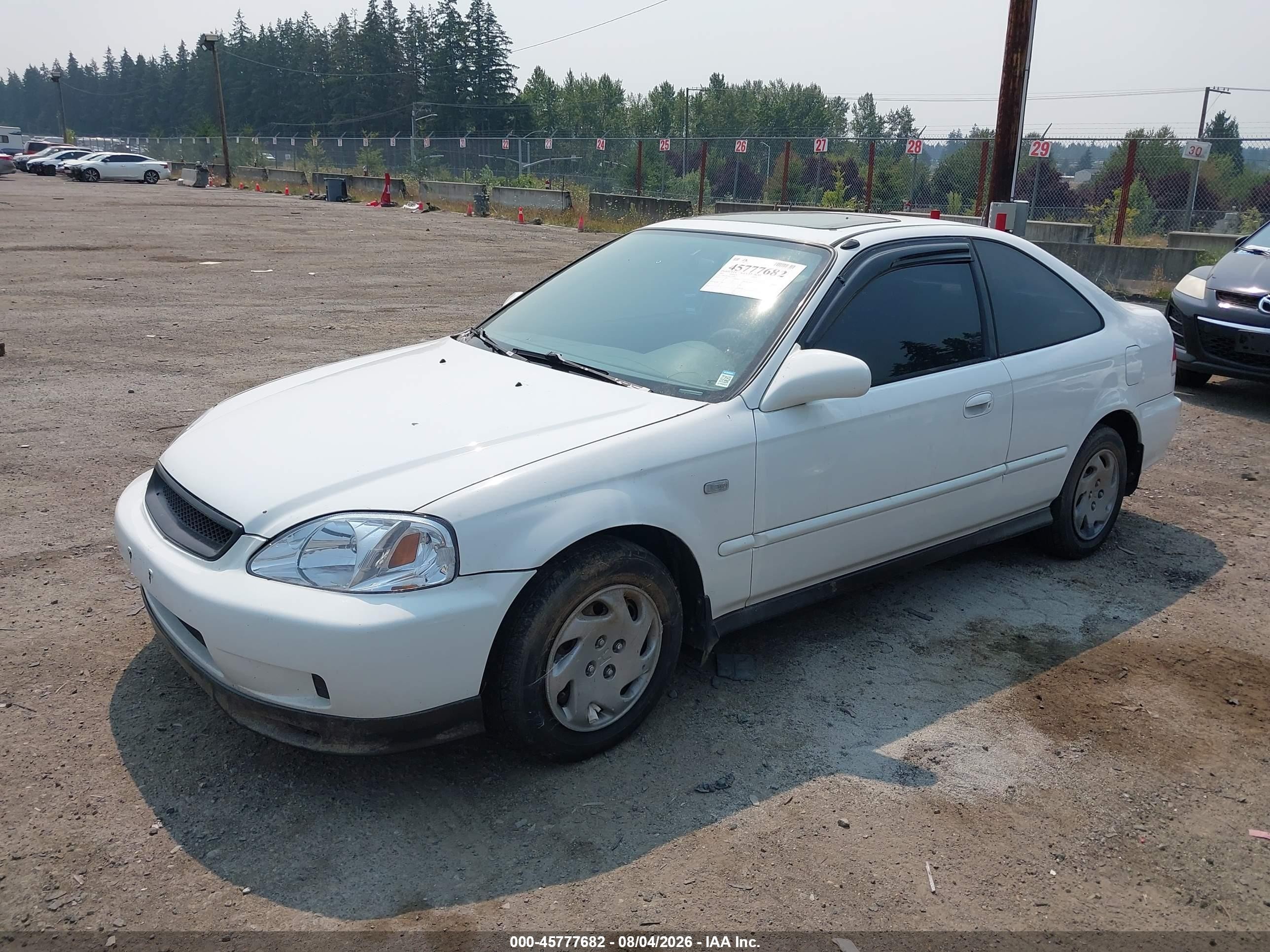2000 Honda Civic Ex White vin: 1HGEJ8149YL123035