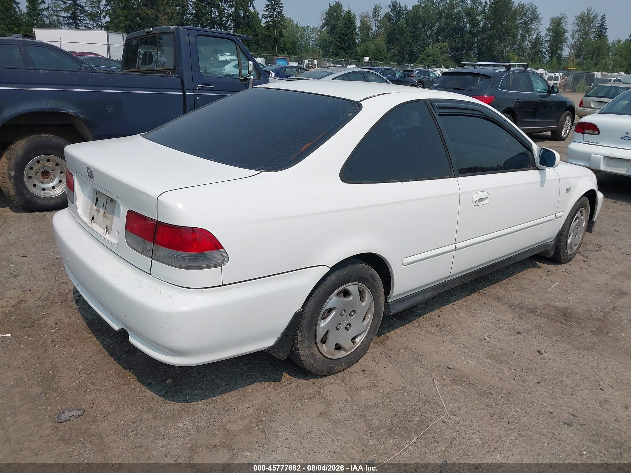 2000 Honda Civic Ex White vin: 1HGEJ8149YL123035