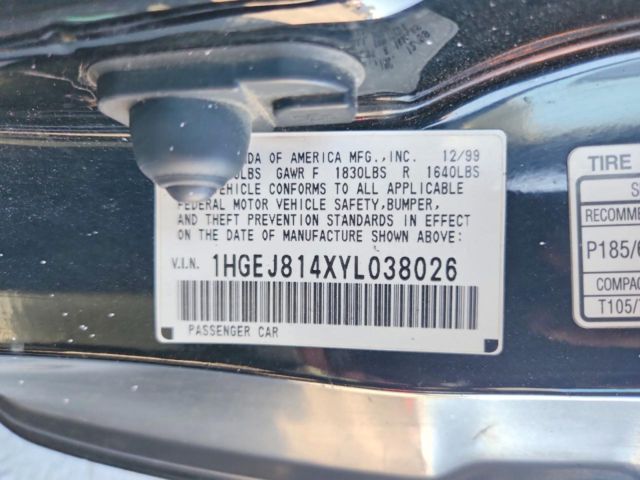 2000 Honda Civic Ex Black vin: 1HGEJ814XYL038026