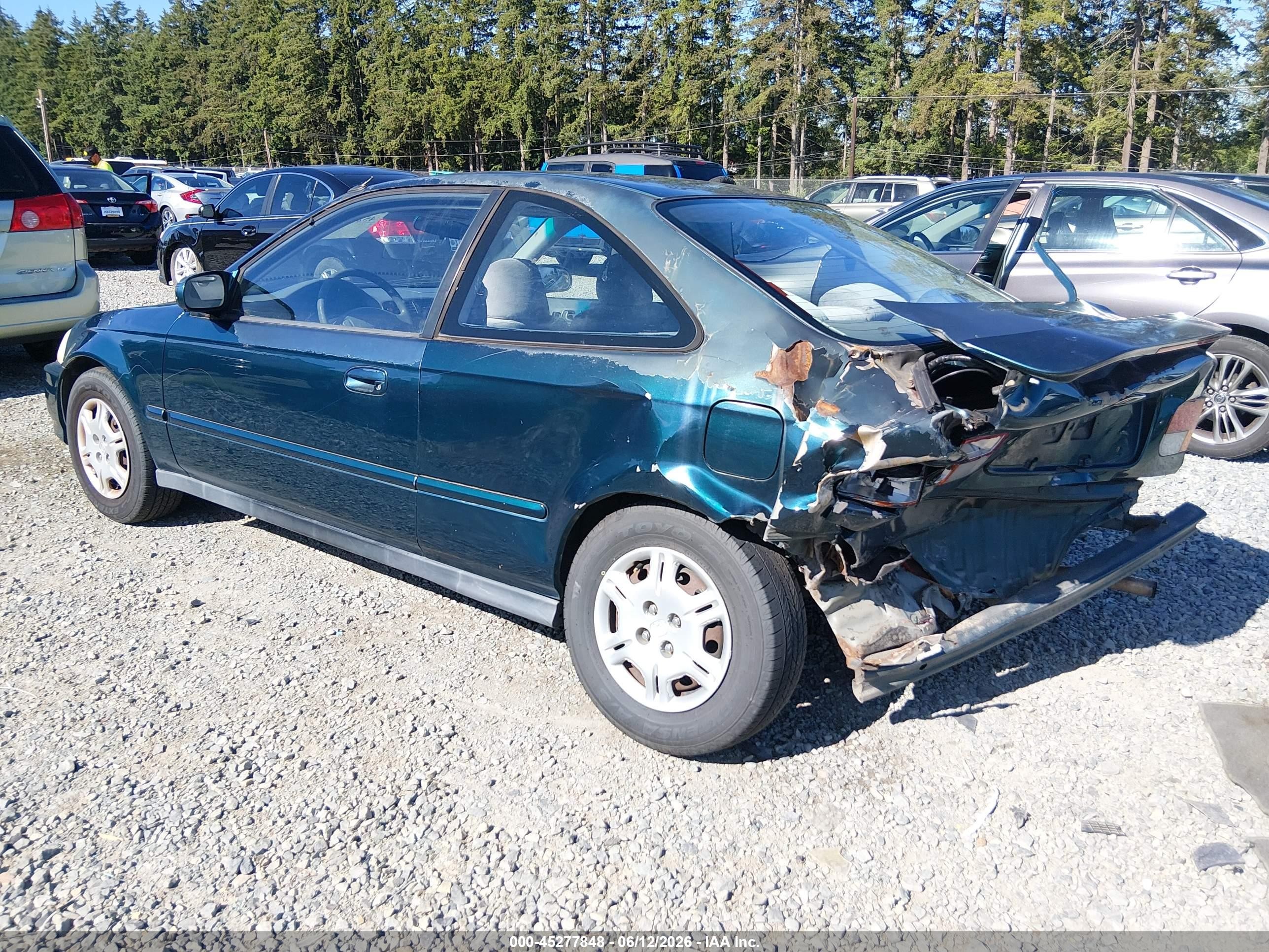 1996 Honda Civic Ex Green vin: 1HGEJ8241TL071746